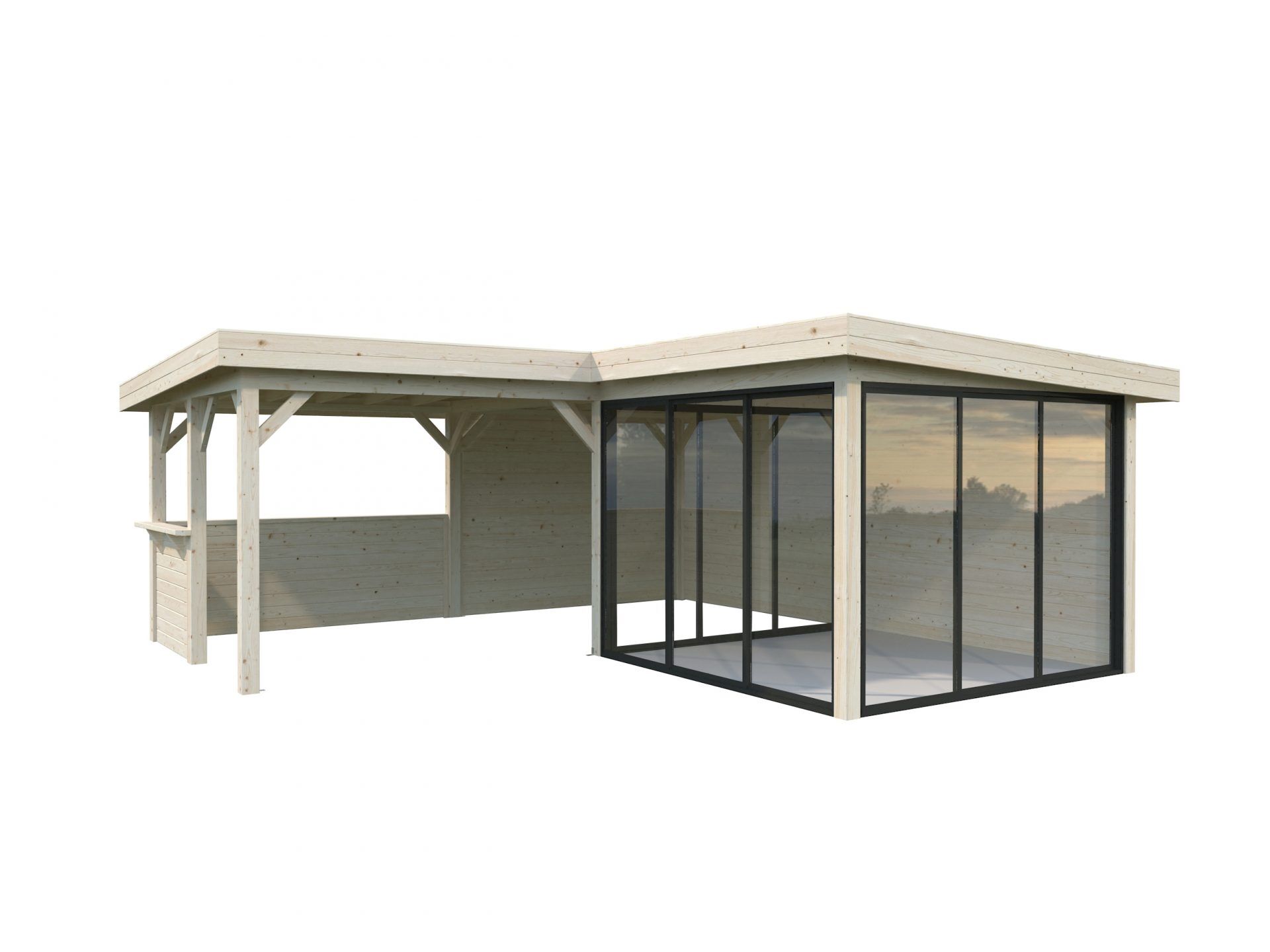 Palmako modernes Gartenhaus Lenna 24,9 m2 Set 410 Slide