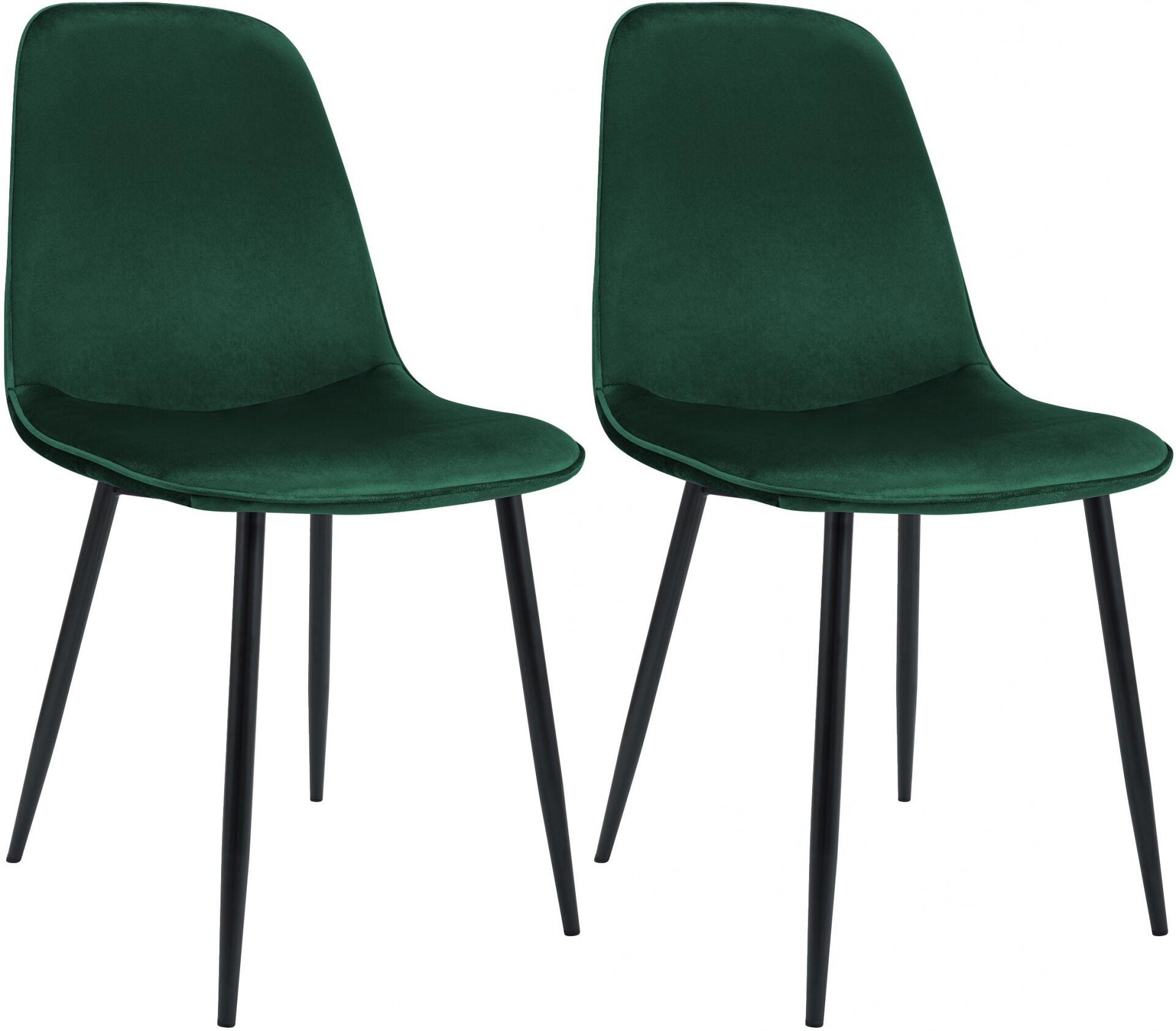 2er Set Esszimmerstuhl Maryam Samt, grün