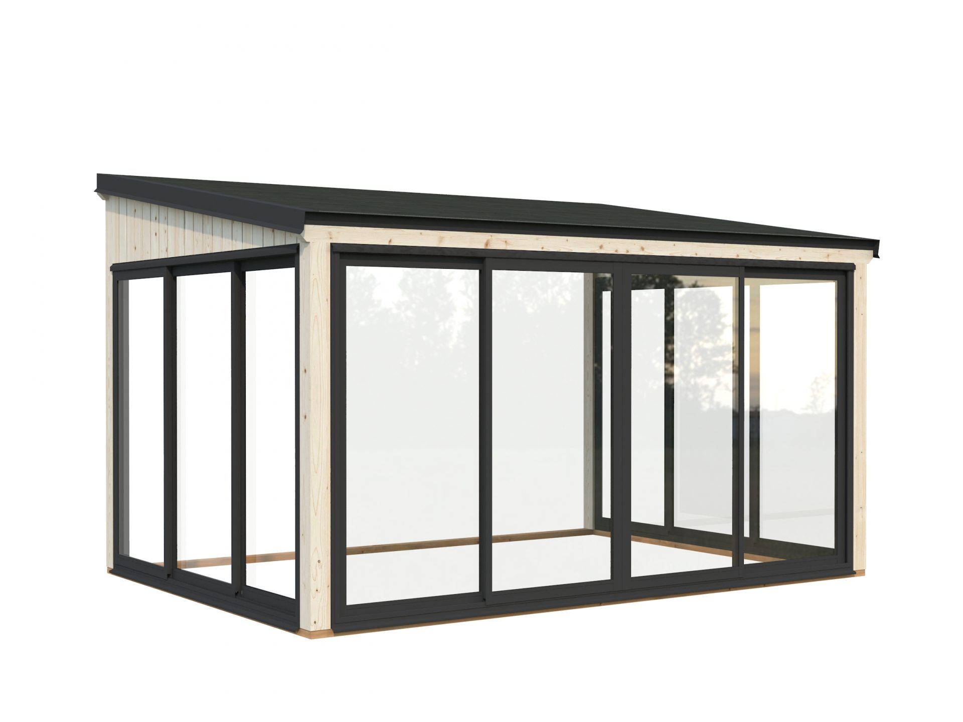 Palmako Gartenzimmer Glashaus Lumi 11,6 m² Slide Plus