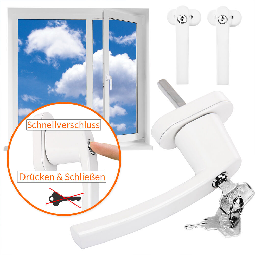 Fenstergriff 2er-Set Weiß abschließbar