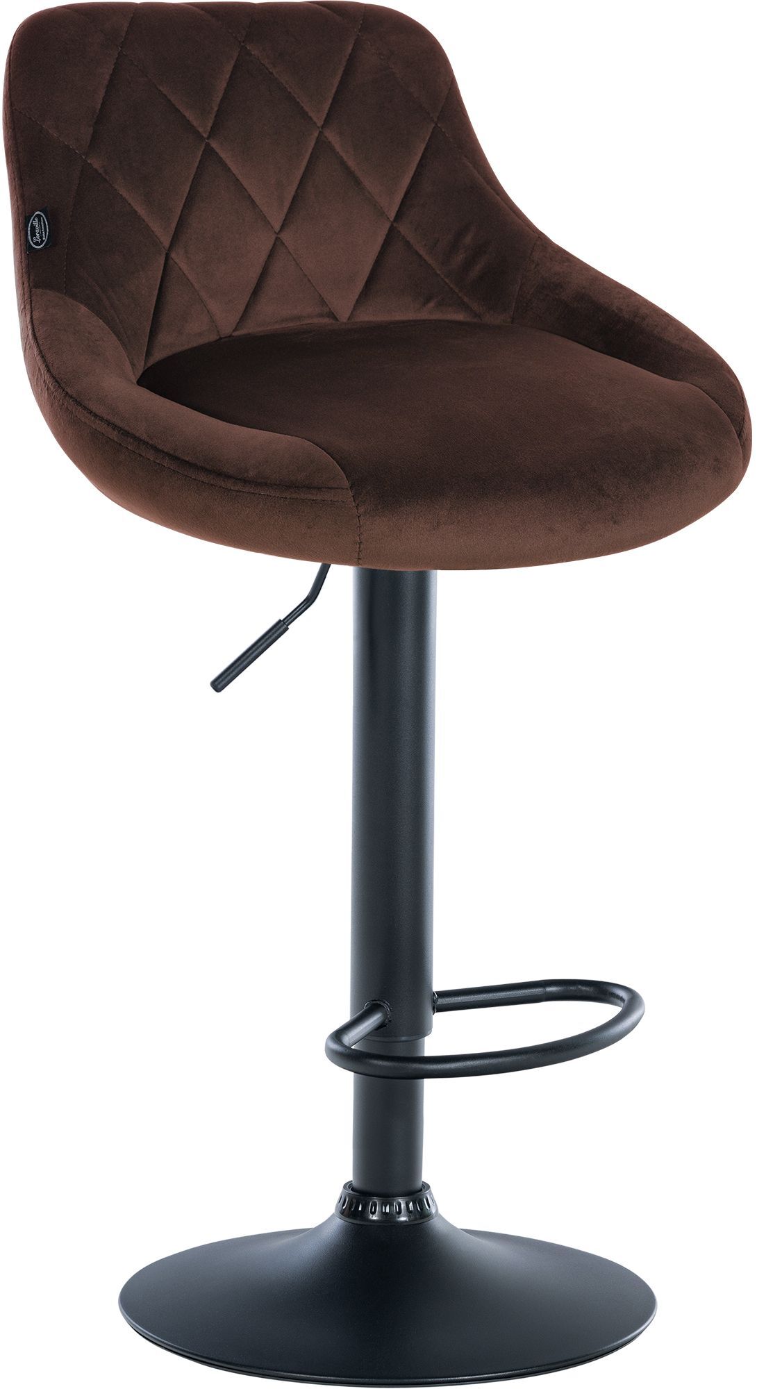 2er Set Barhocker Lazio Samt schwarz, braun