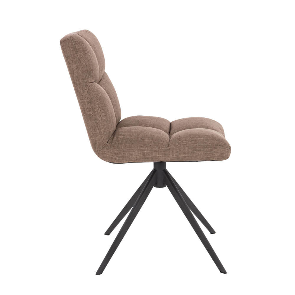 Esszimmerstuhl drehbar Webstoff NODA – 8er Set Grau / Braun