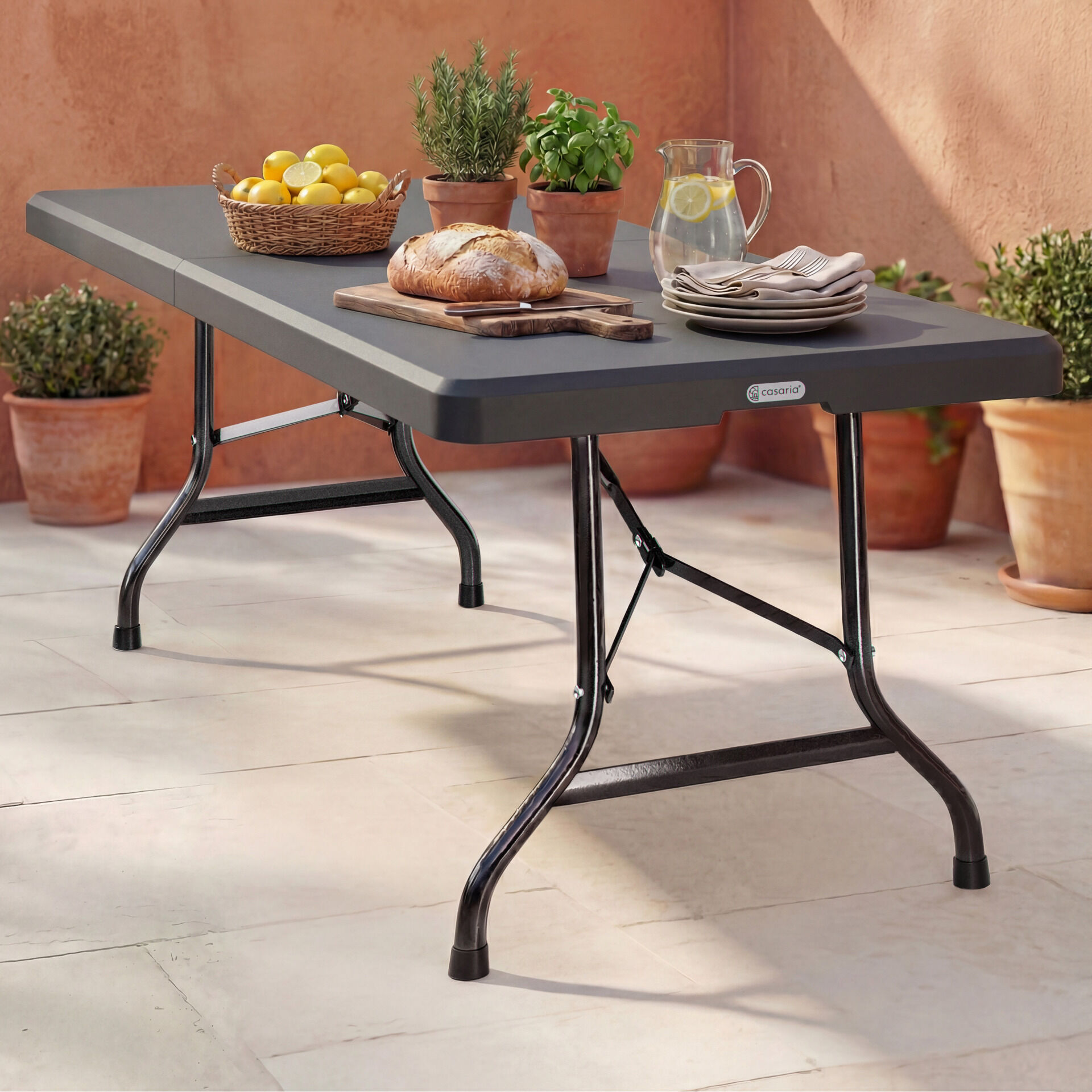 Klapptisch Anthrazit Kunststoff 183x75x73cm