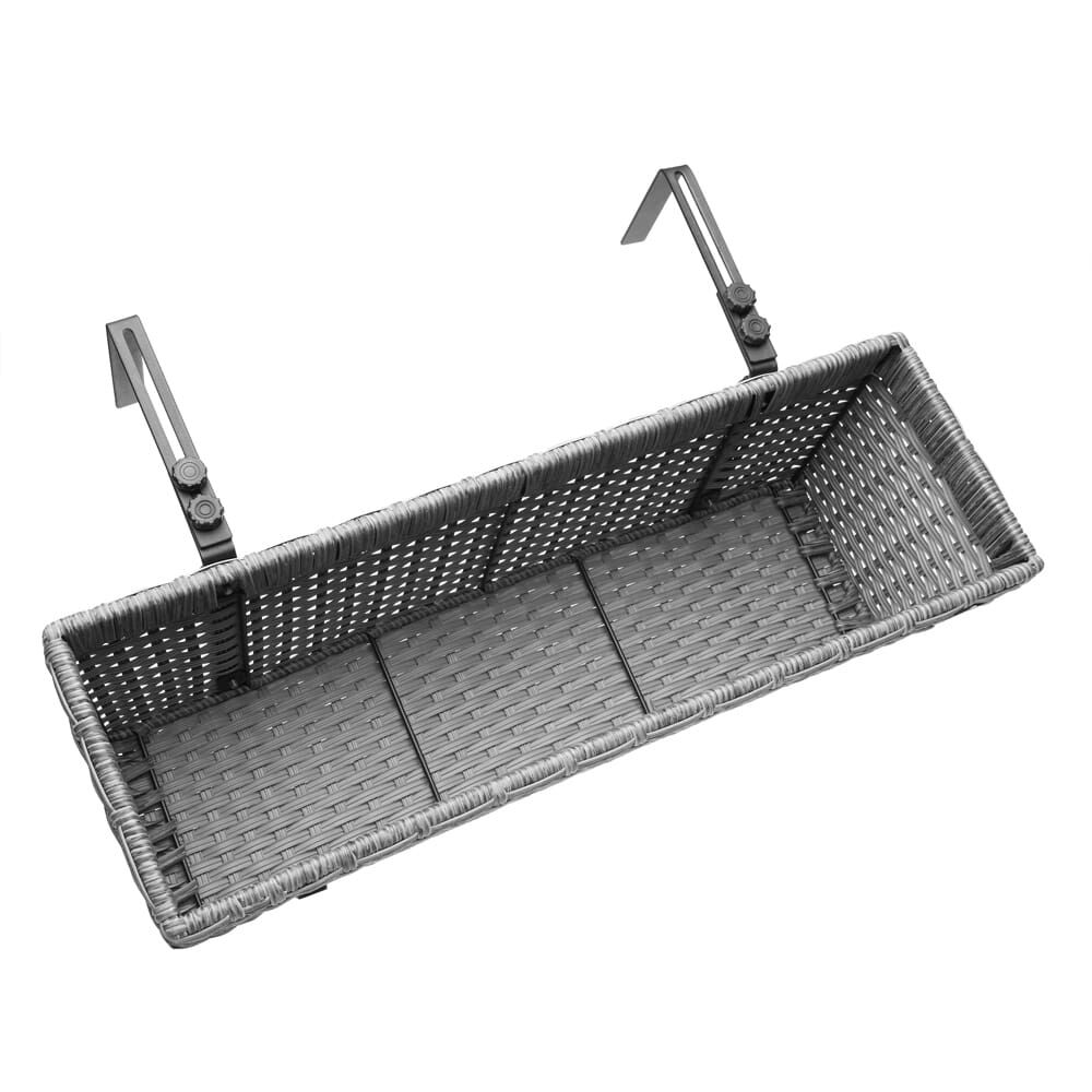 Polyrattan Blumenkasten 2er-Set Grau