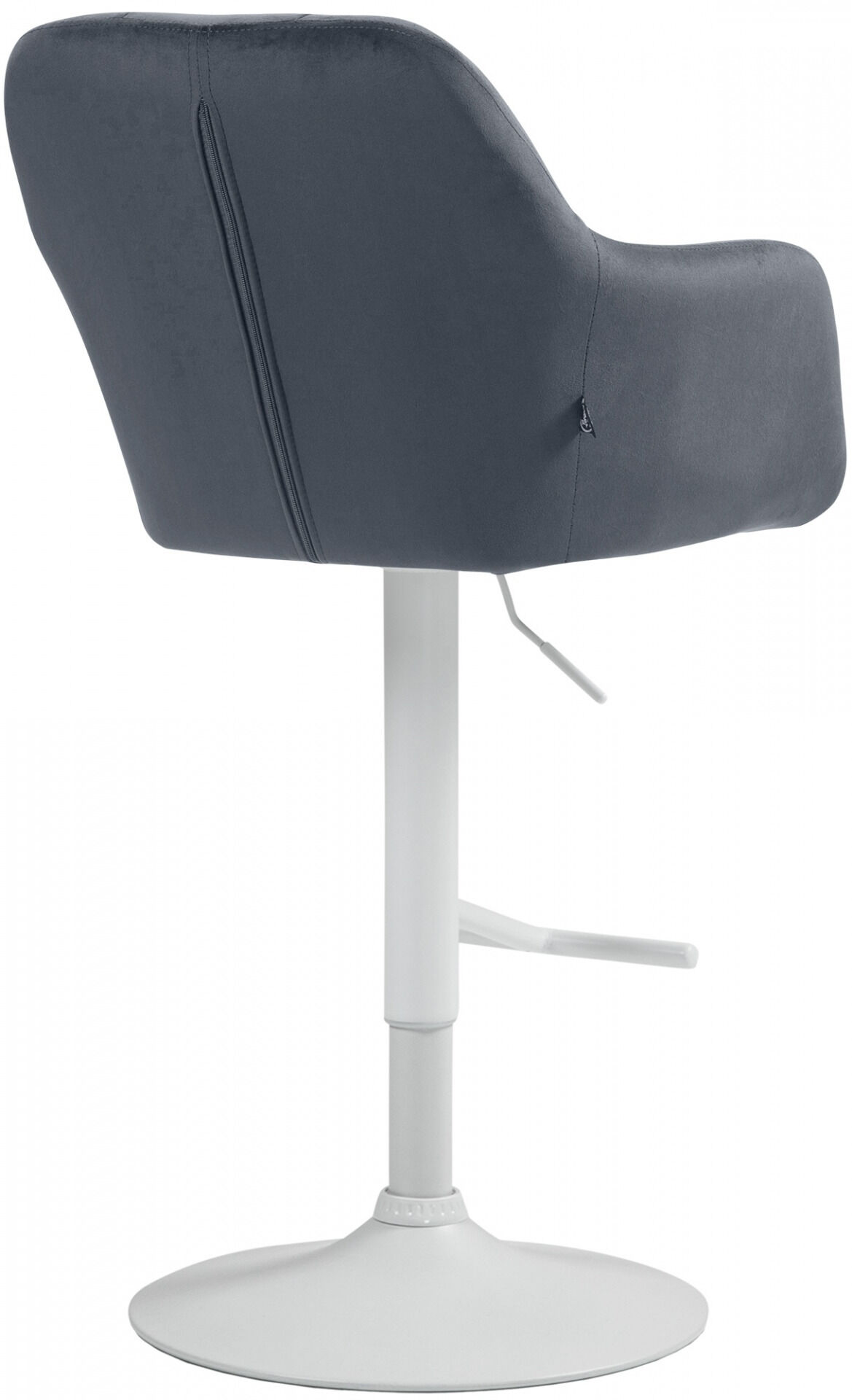 Barhocker Natoma Samt weiß, dunkelgrau