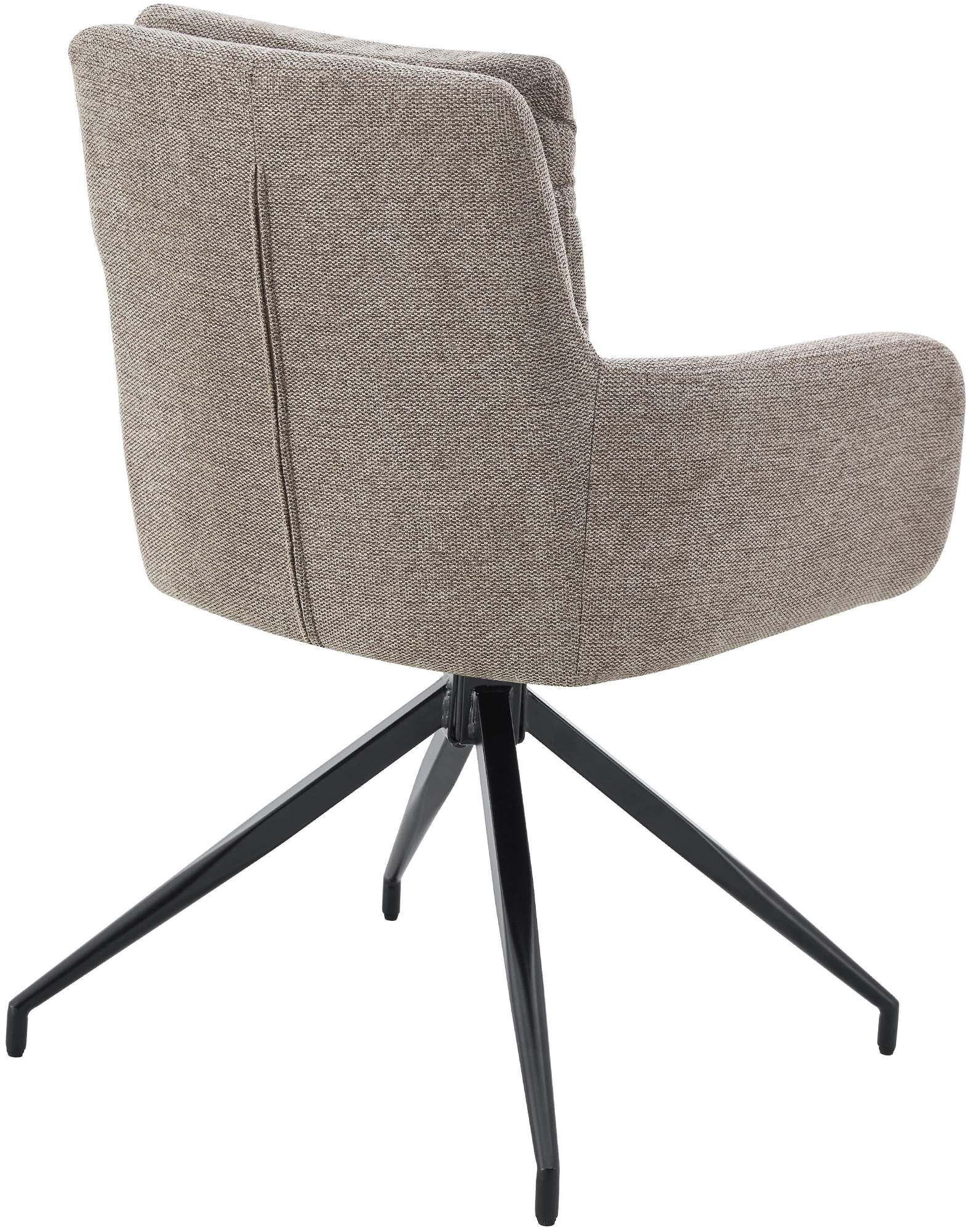 2er Set Esszimmerstuhl Somers Stoff, taupe