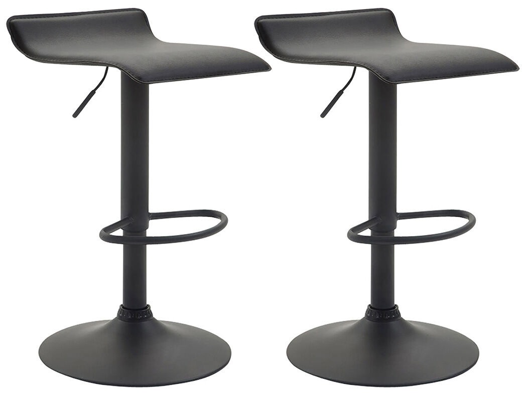 2er Set Barhocker Dyn V2 Kunstleder schwarz, schwarz