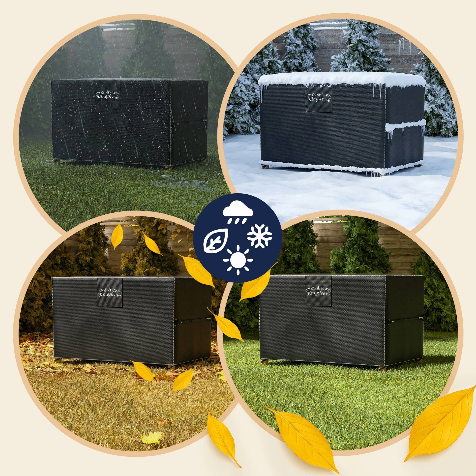 Abdeckplane Sitzgruppe Anthrazit 125x63x74cm 9100mm Wassersäule