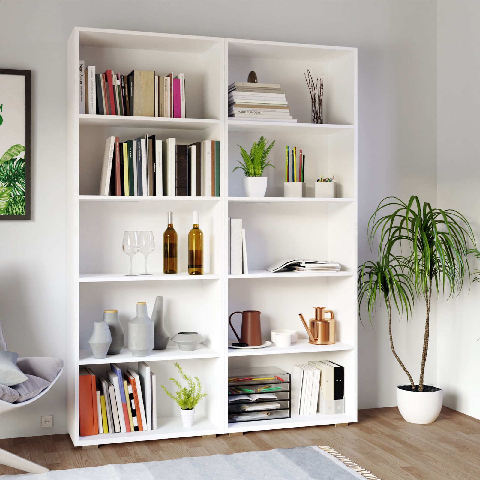 Bücherregal Vela Weiß 5 Fächer