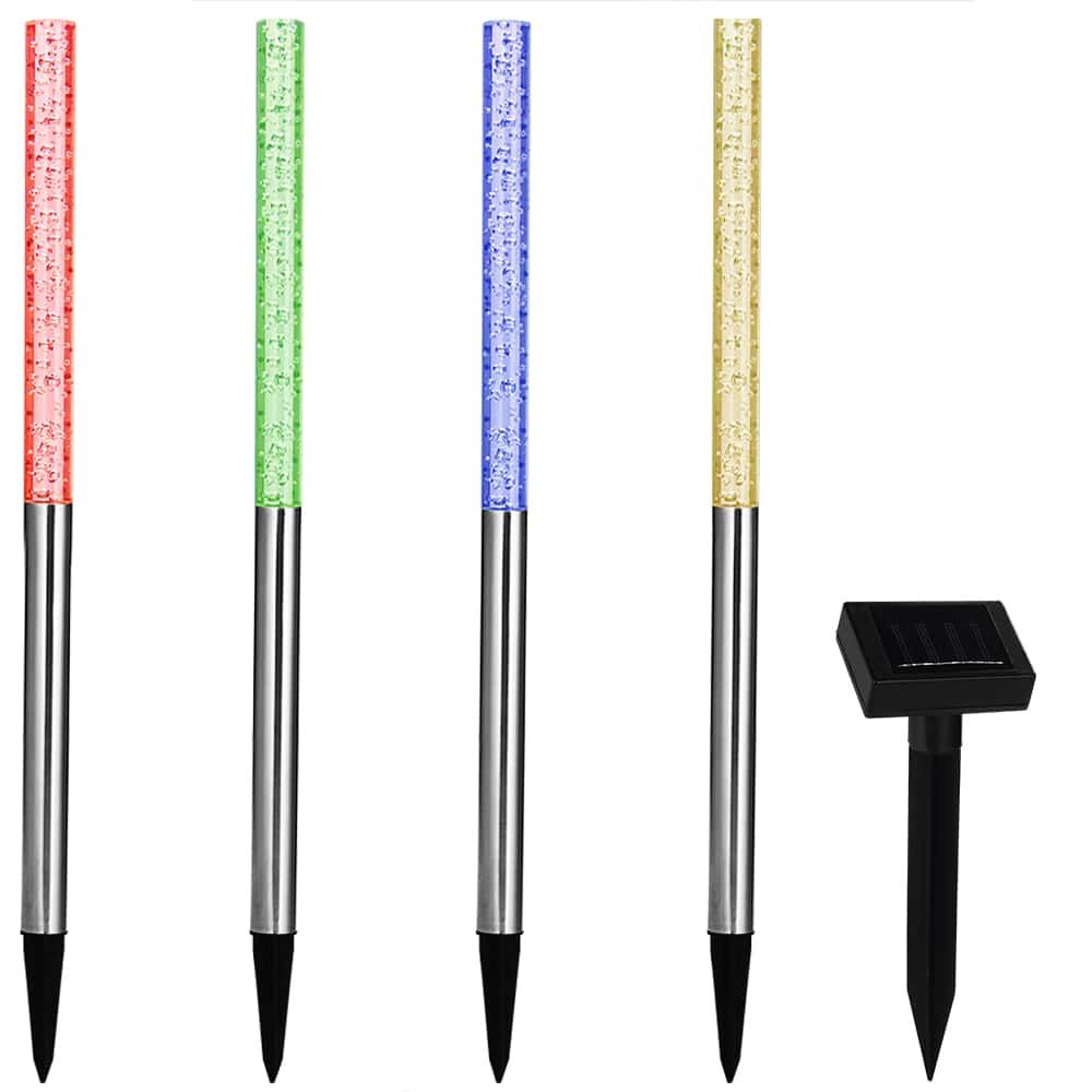 LED Solar Steckleuchte 4er-Set mit Farbwechsler