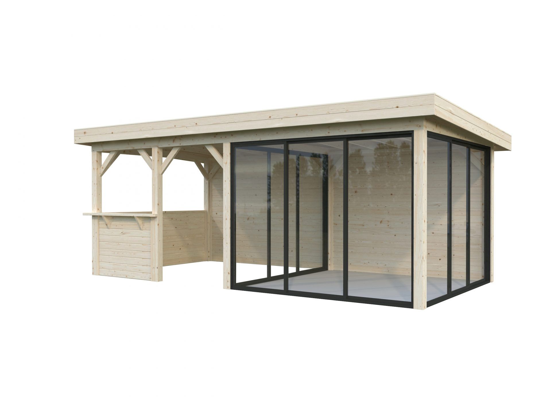 Palmako modernes Gartenhaus Lenna 16,6 m2 Set 408 Slide