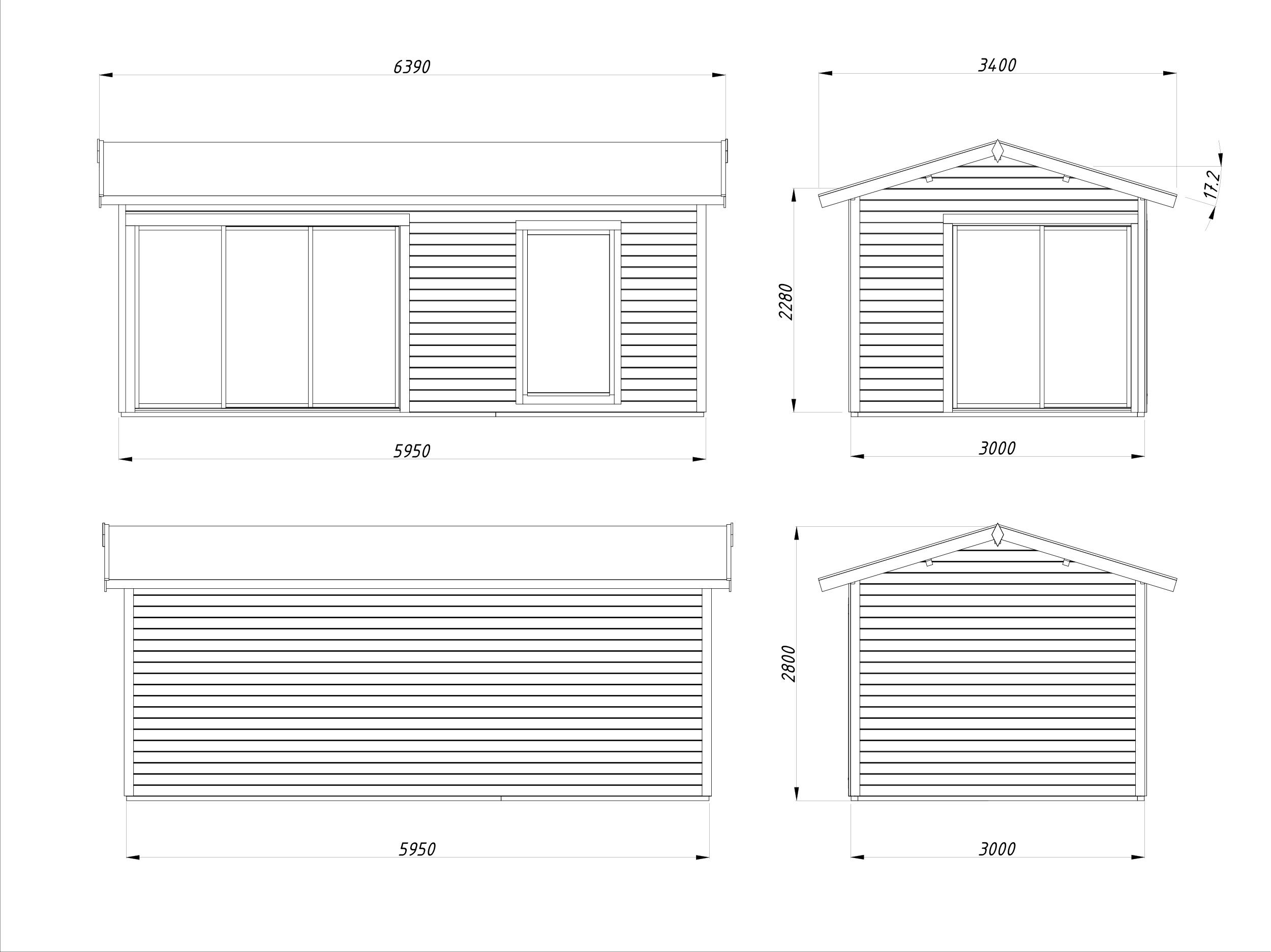Palmako Gartenhaus Amanda 17,1 m² Slide Plus