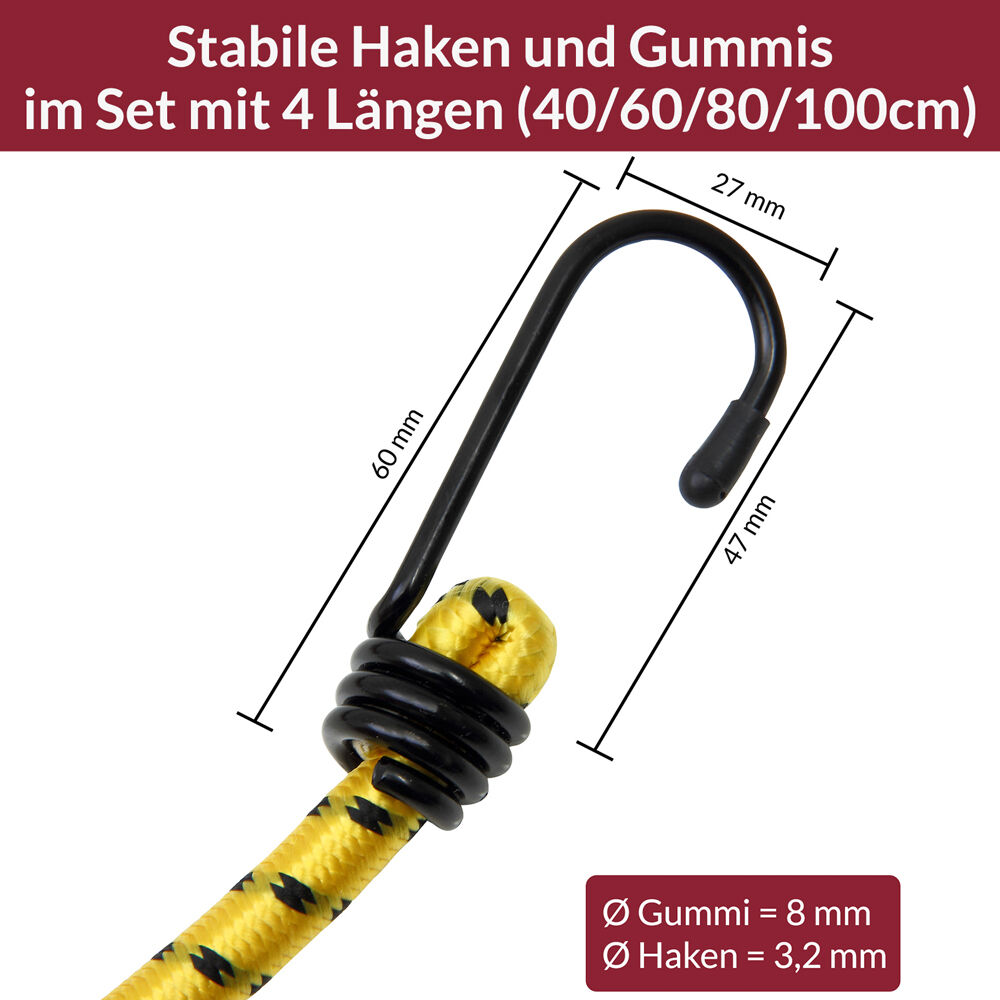 Spanngummi 8er-Set Expander 40-100cm