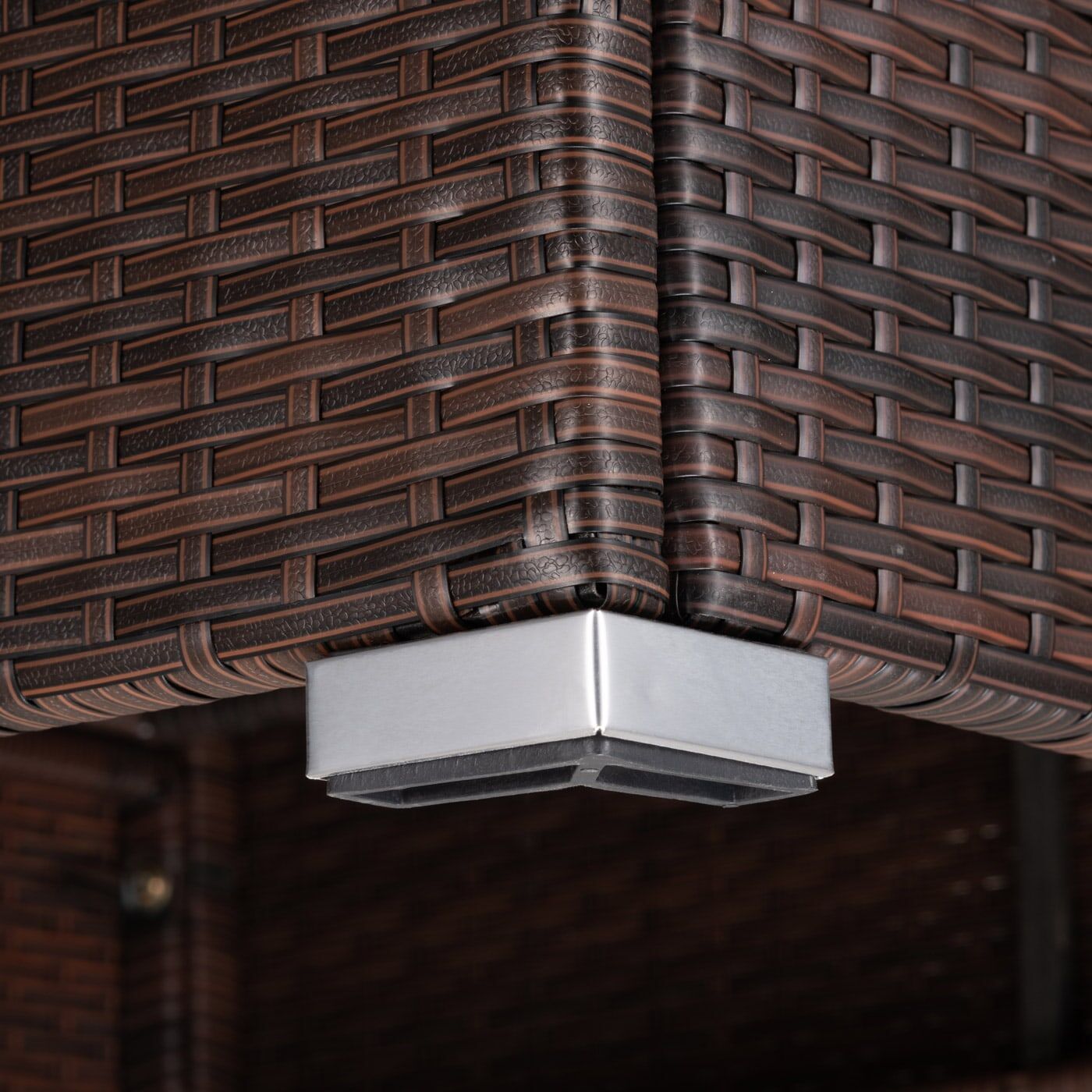 Polyrattan Ecklounge Braun/Creme dicke Rückenpolster