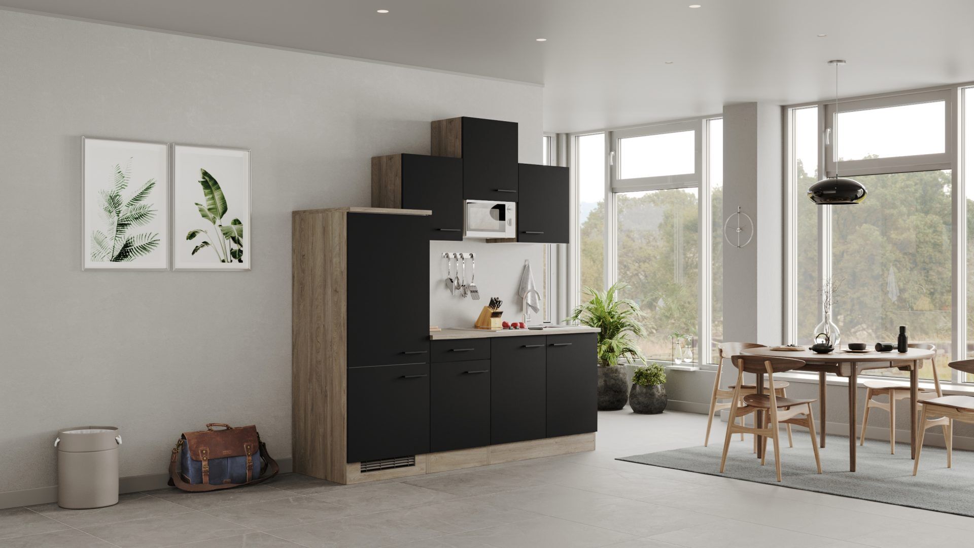 Singleküche Capri 210 cm mit E-Geräten