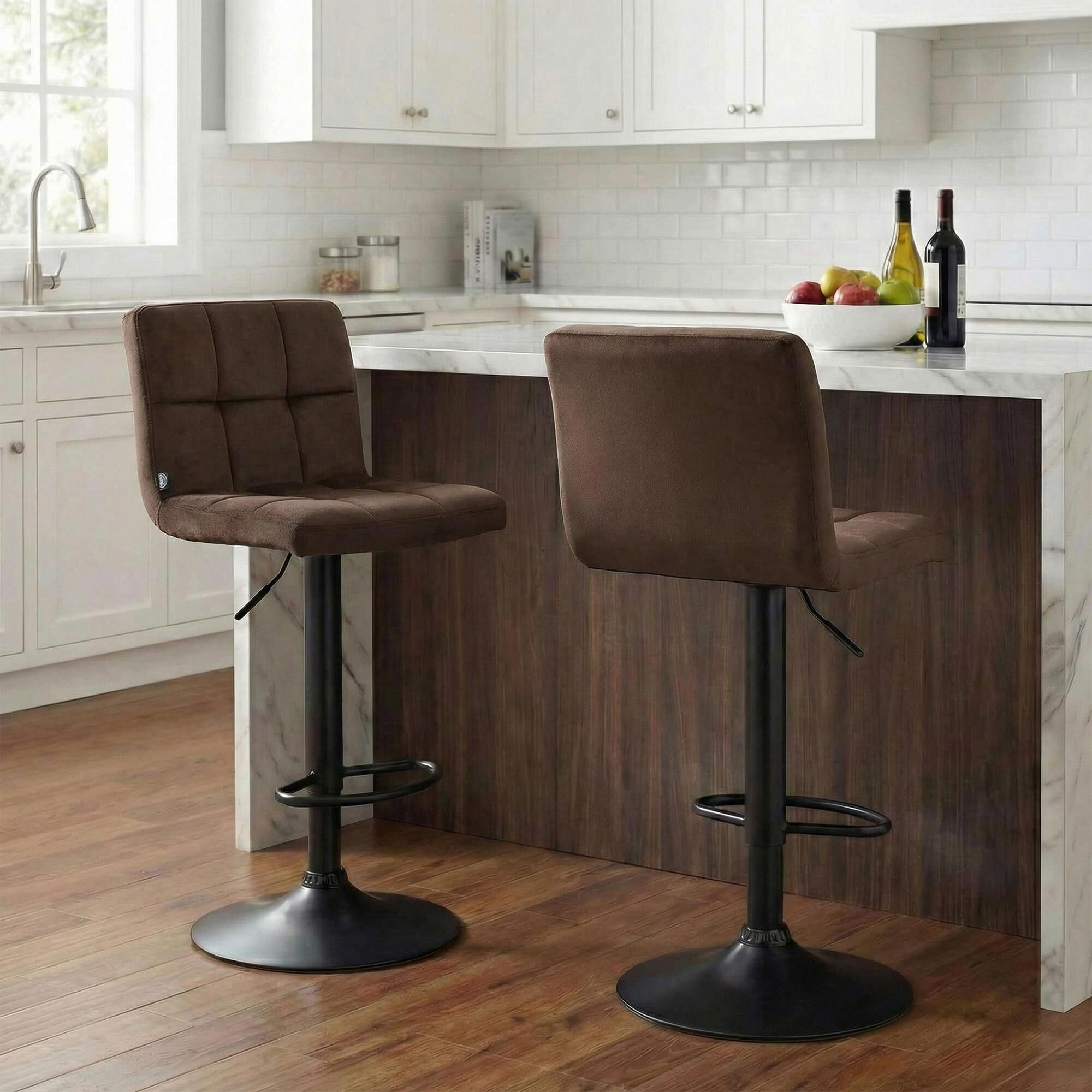 Barhocker Peru Samt schwarz, braun