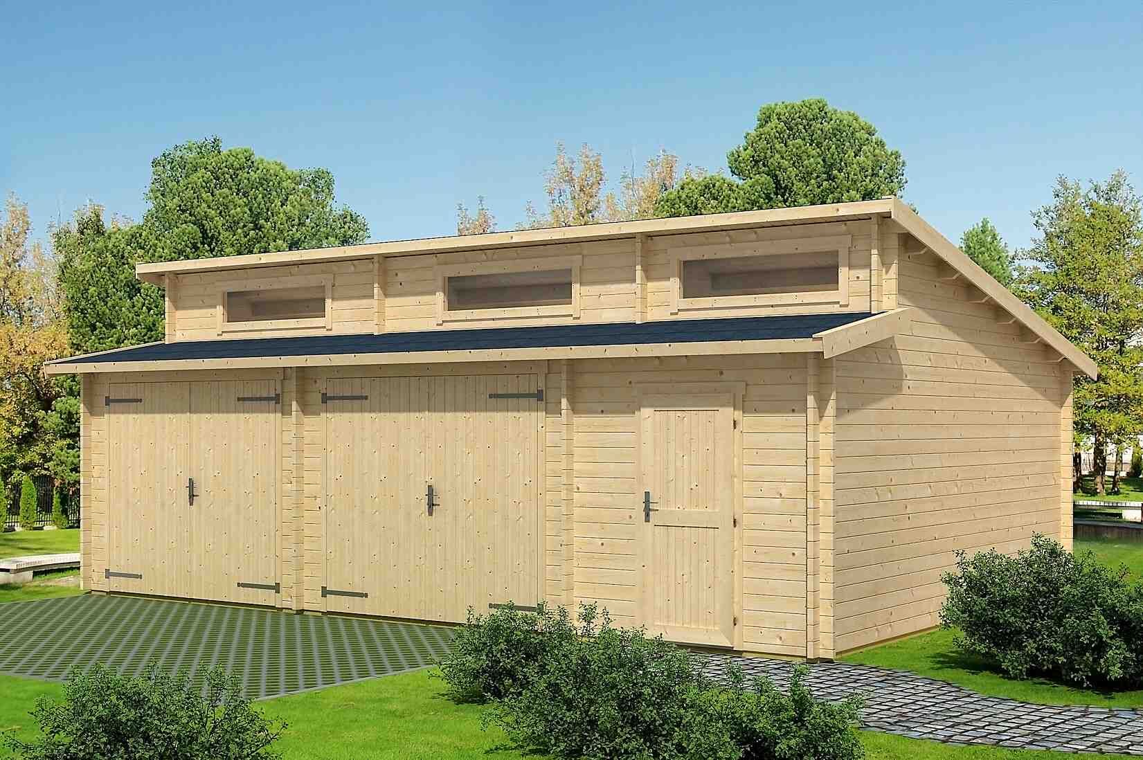 Lasita Maja Holzgarage Hawaii mit Holztoren