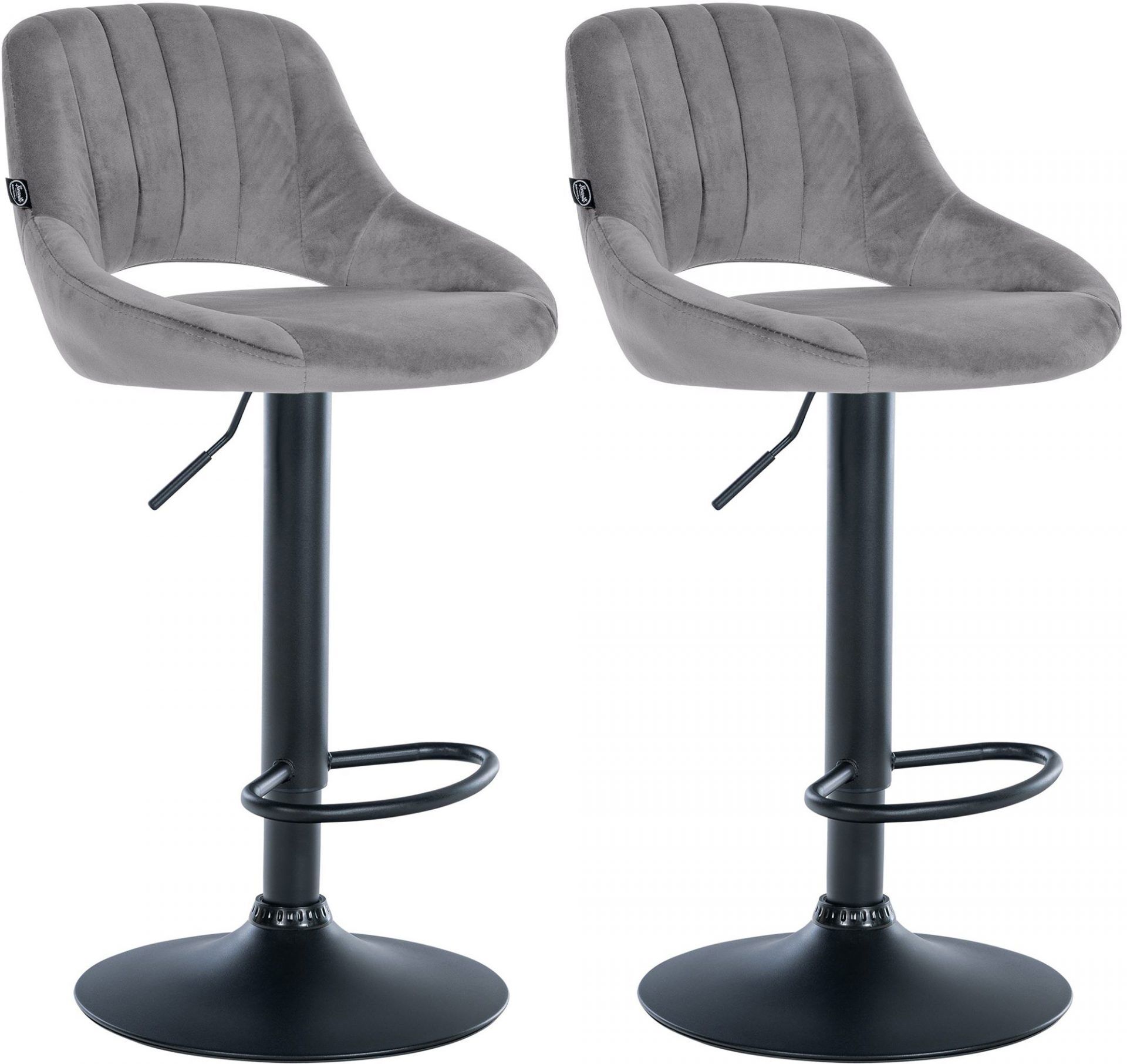 2er Set Barhocker Milet Samt B, dunkelgrau
