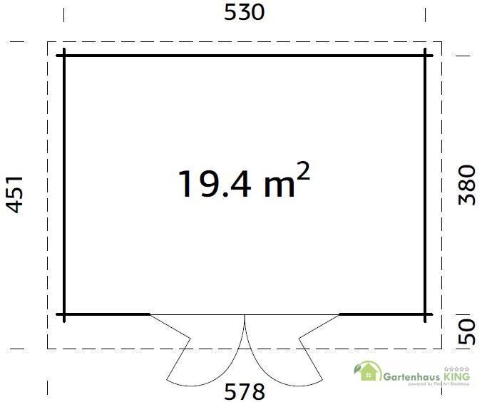 Palmako Gartenhaus Lea 19,4 m² Grundriss
