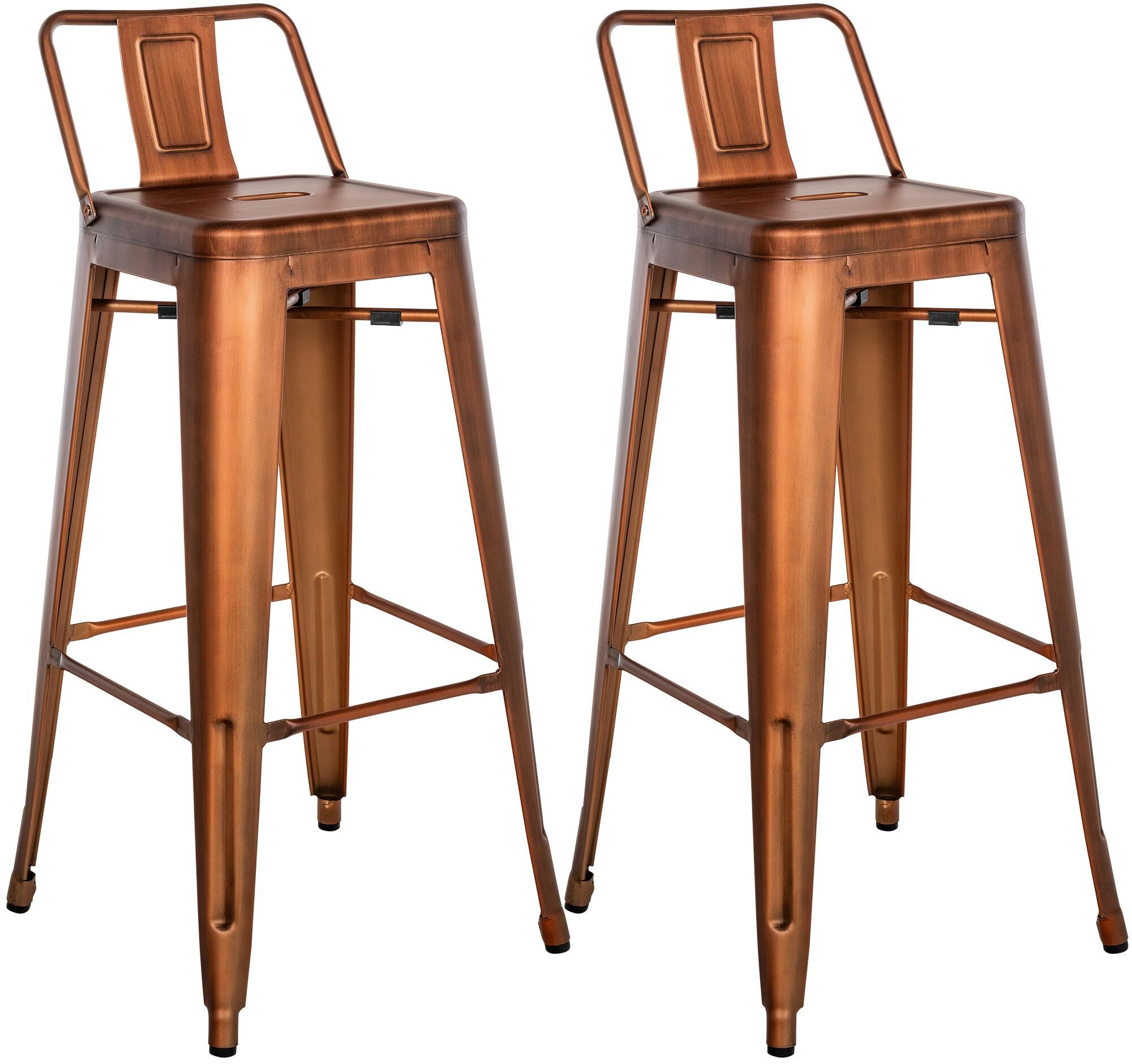2er Set Barhocker Mason, kupfer