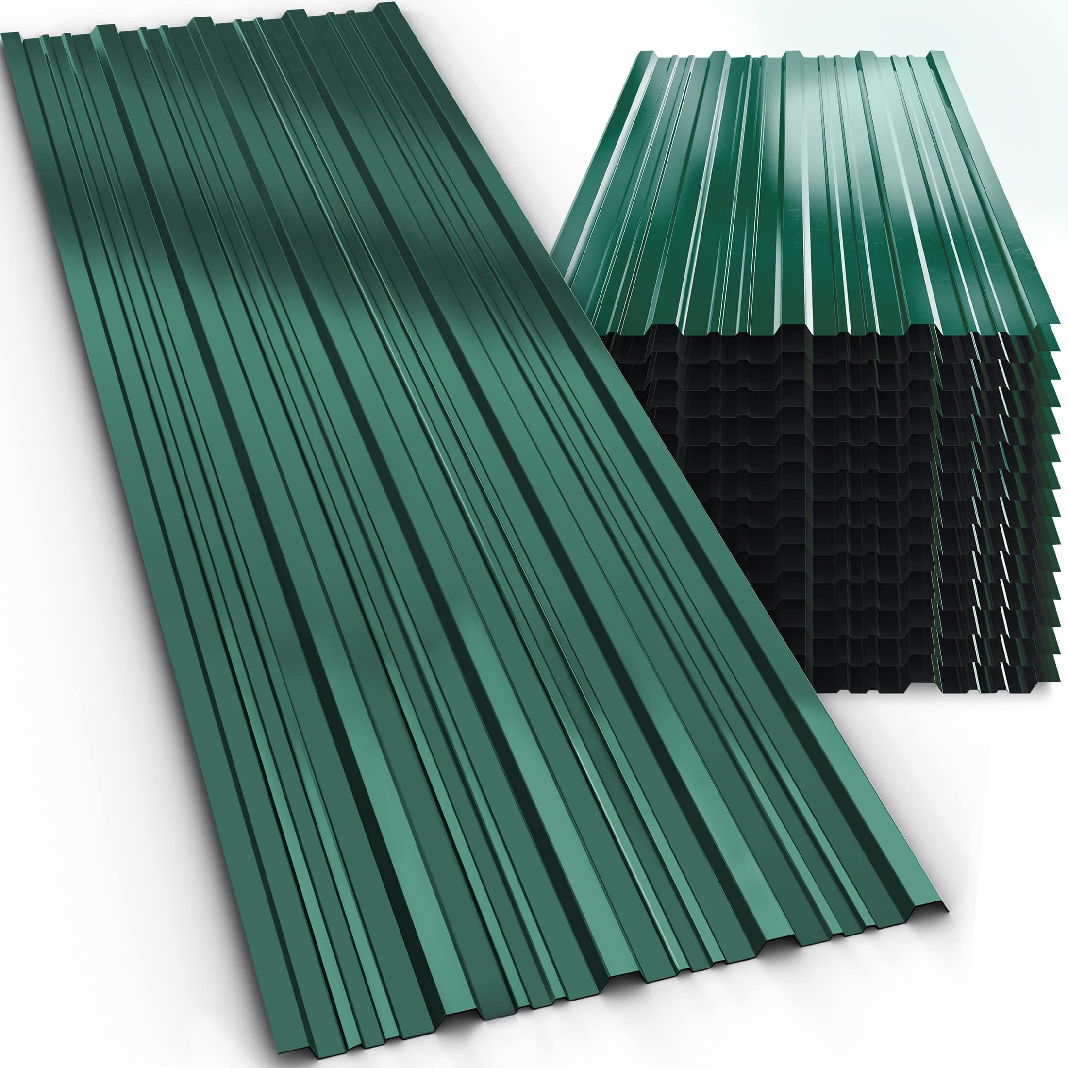 Trapezblech 14er-Set Grün 110x46cm