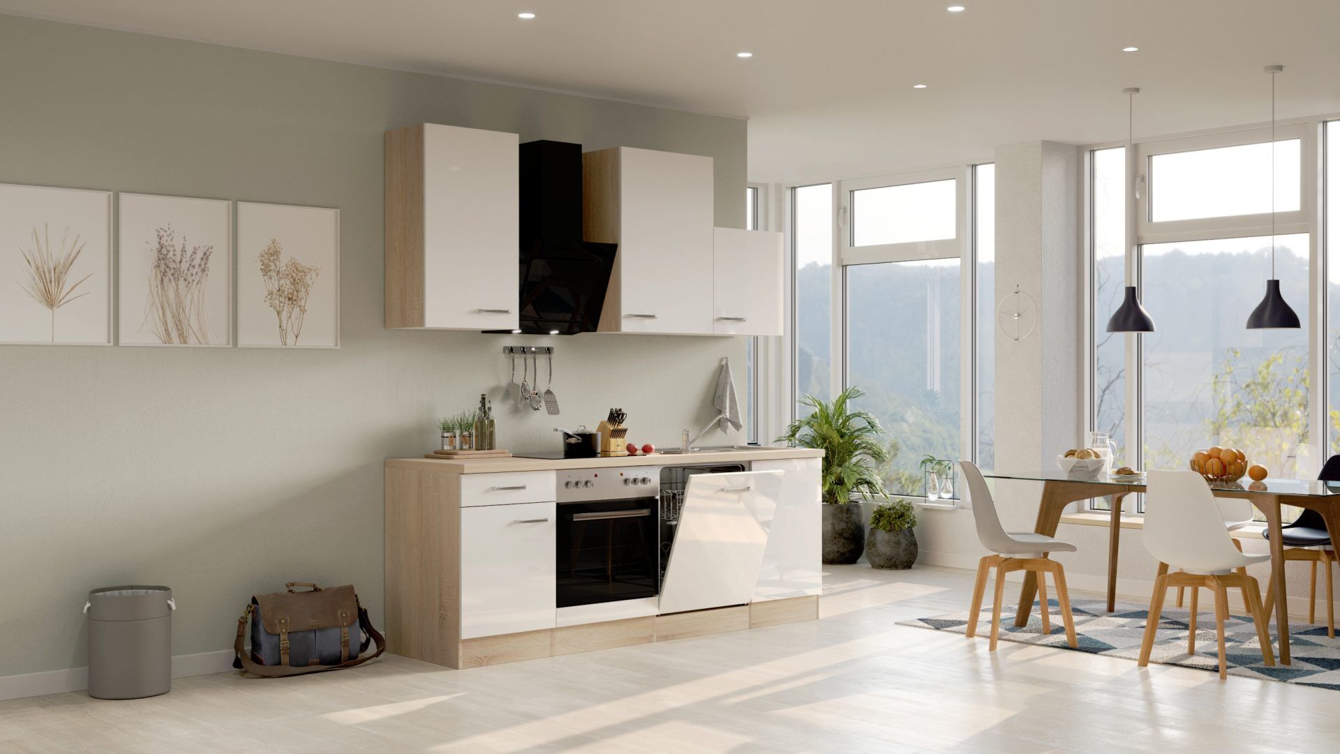 Küchenzeile Valero 220 cm mit E-Geräten