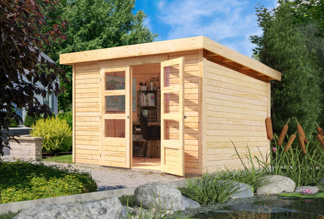 Flachdach Gartenhaus Askola 5 natur