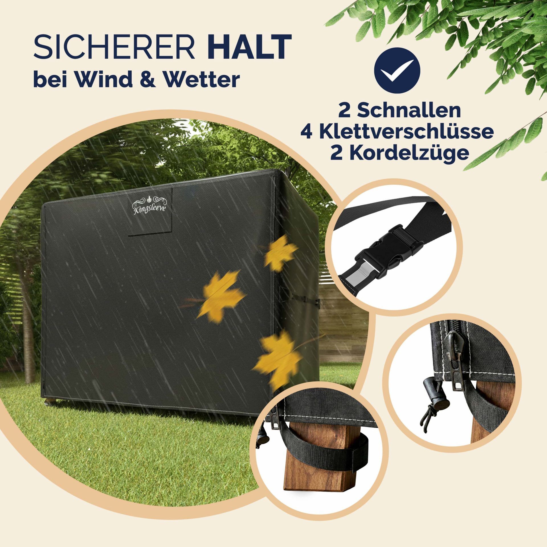 Abdeckplane Hollywoodschaukel Anthrazit 210x150x150cm 9100mm Wassersäule