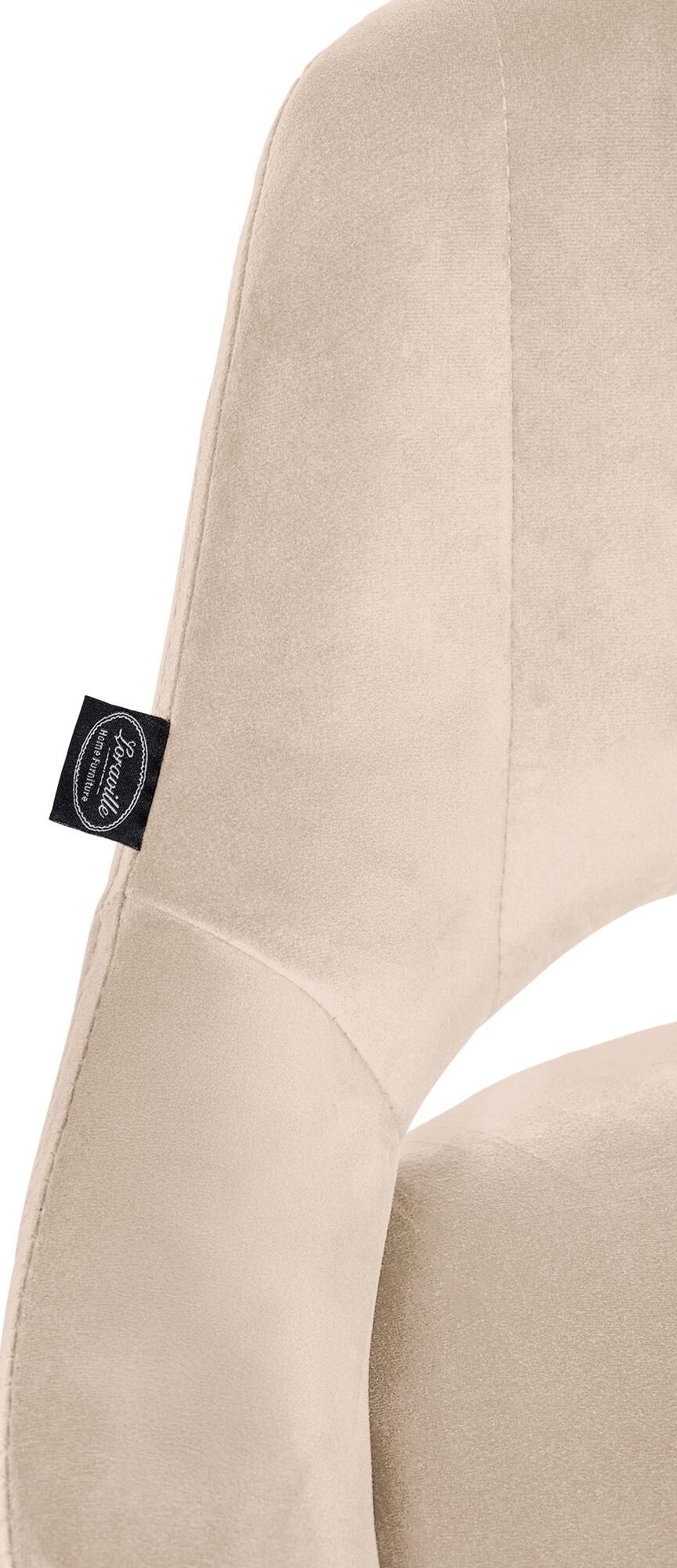 Barhocker Milet Samt schwarz, creme