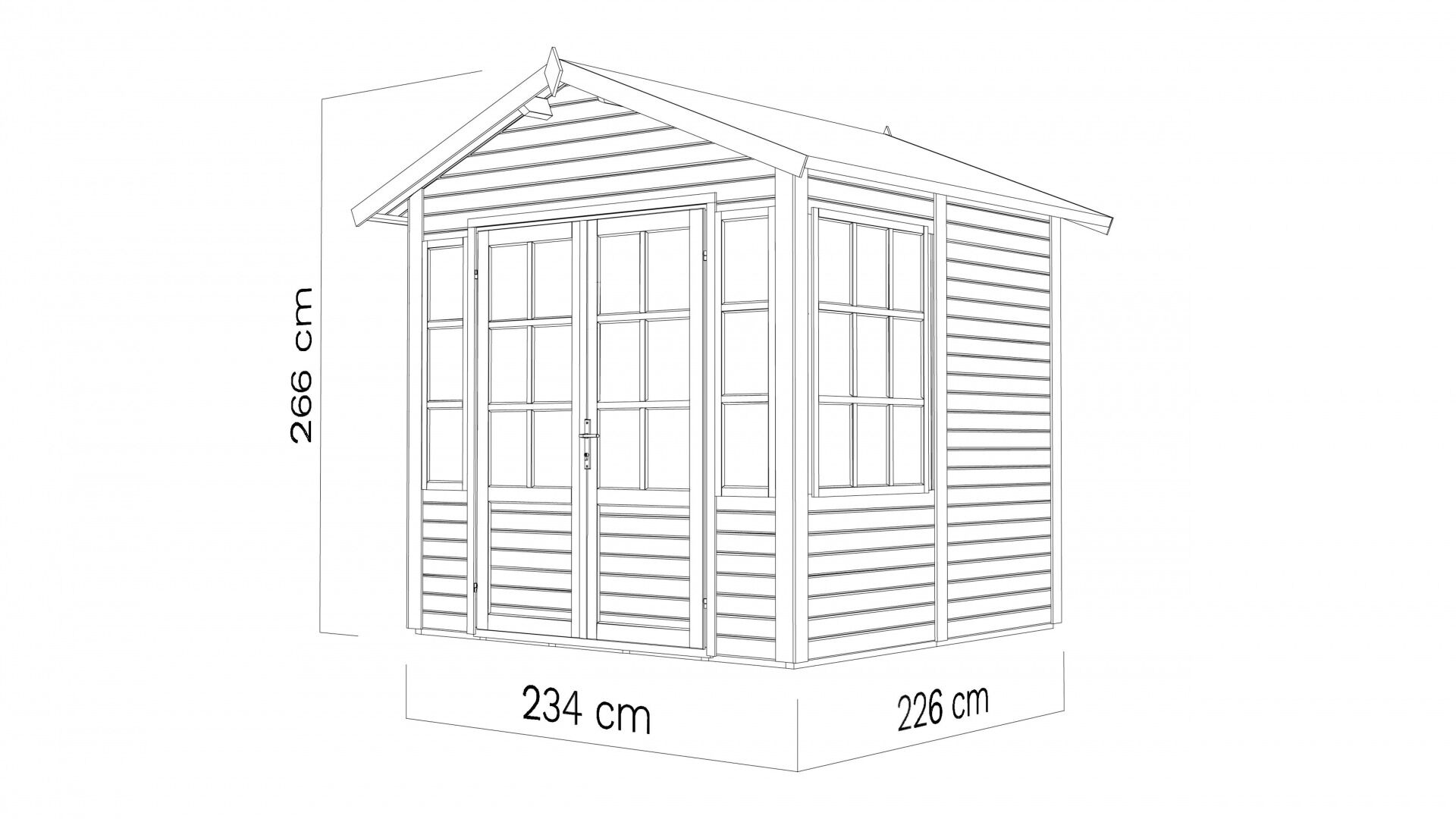 Gartenhaus TEAHOUSE naturbelassen 234 x 226 cm