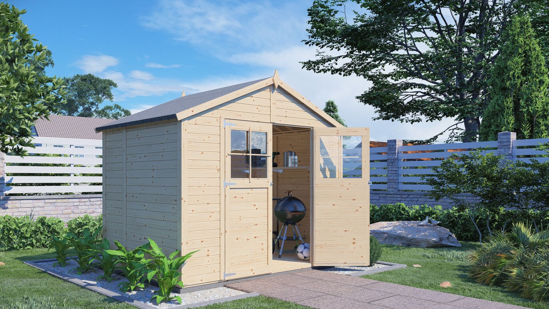 Gartenhaus Osterbek 3 naturbelassen 239 x 181 cm