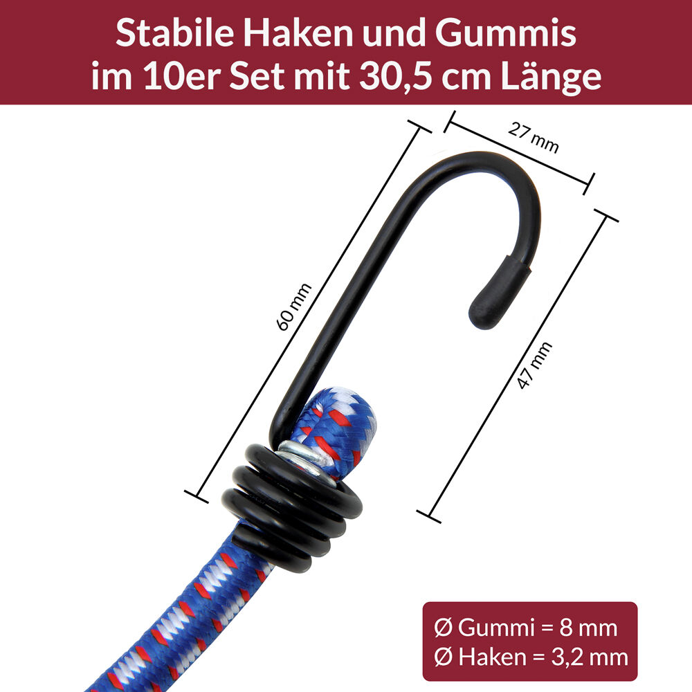 Spanngummi 10er-Set Blau Expander 30,5cm