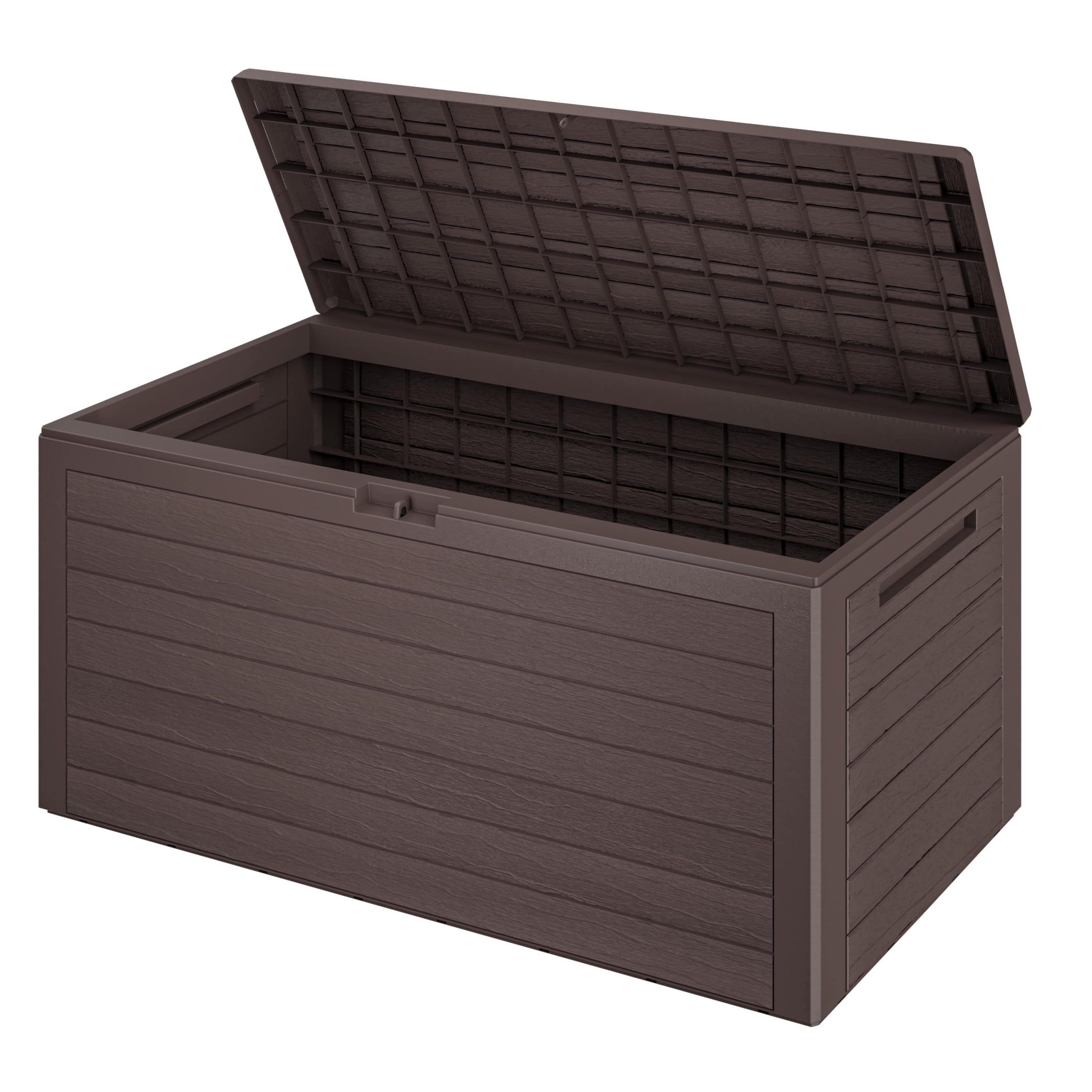 Gartenbox Woody 280L Braun Holzoptik wasserdicht