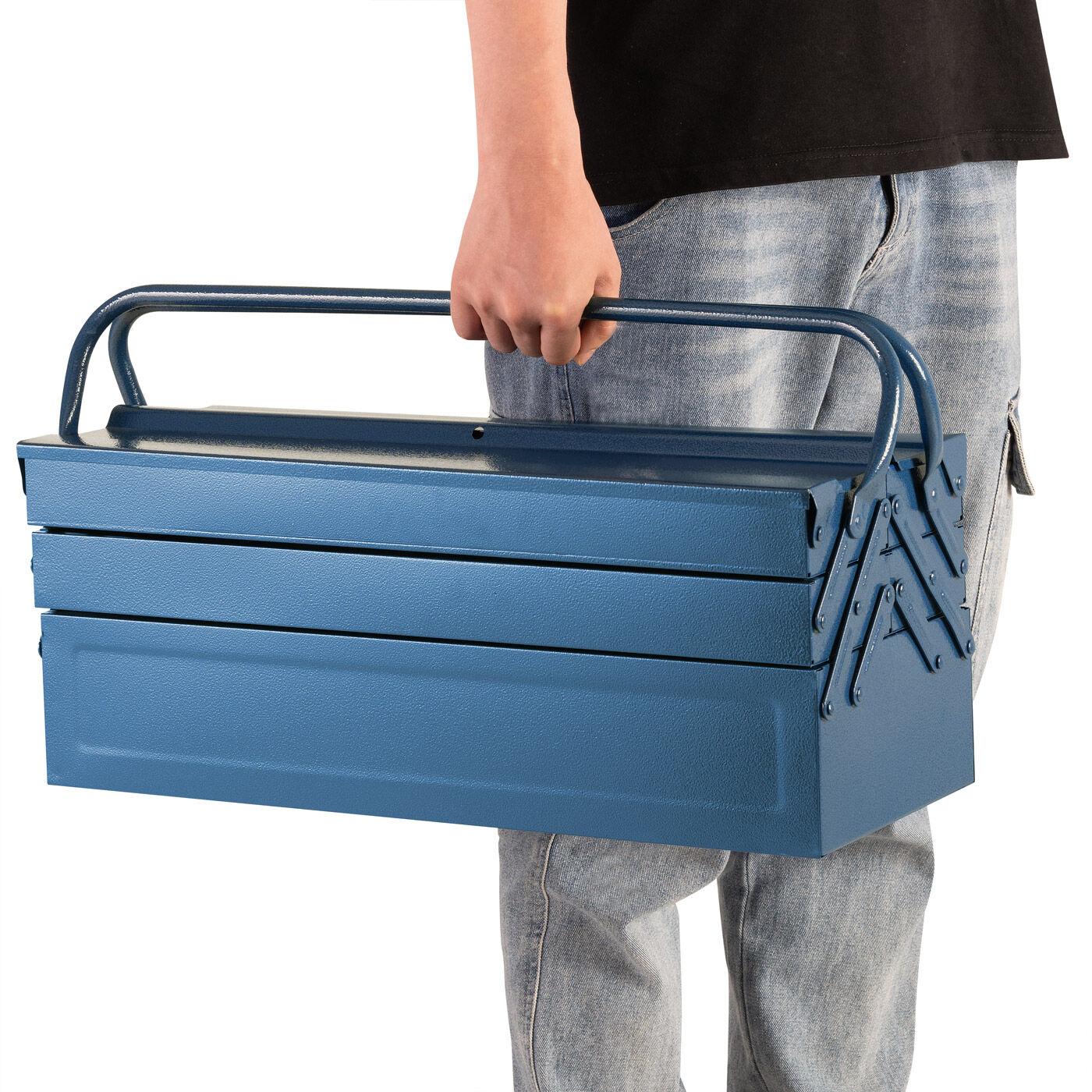 Stahl Werkzeugkoffer Blau 53x20x20cm