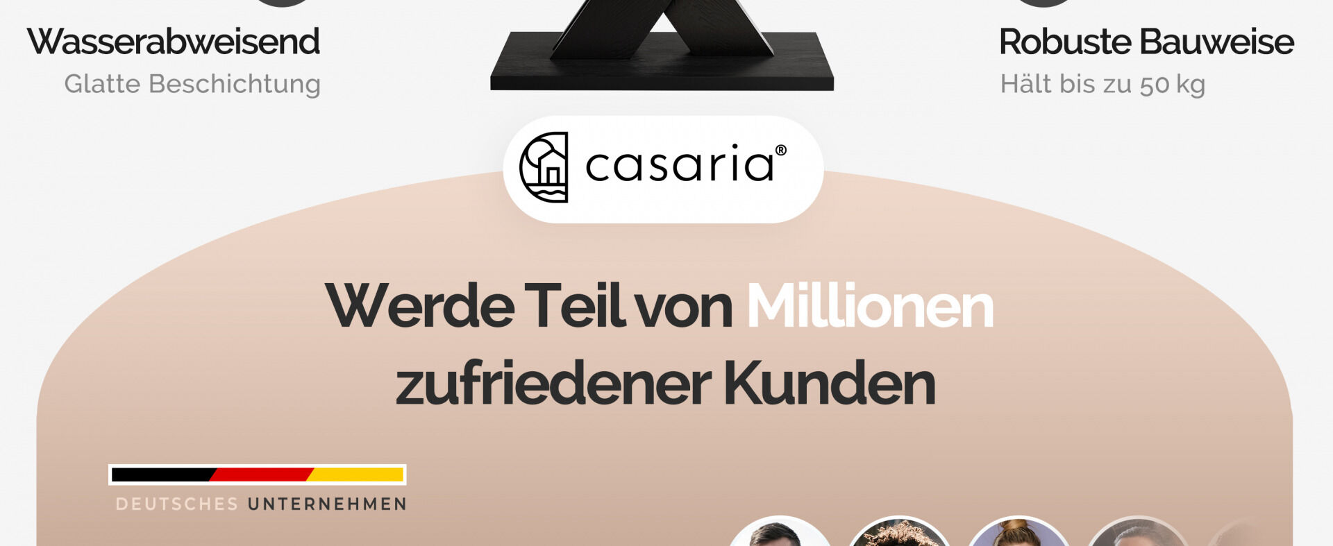 Couchtisch Detroit Schwarz 90x60x45cm