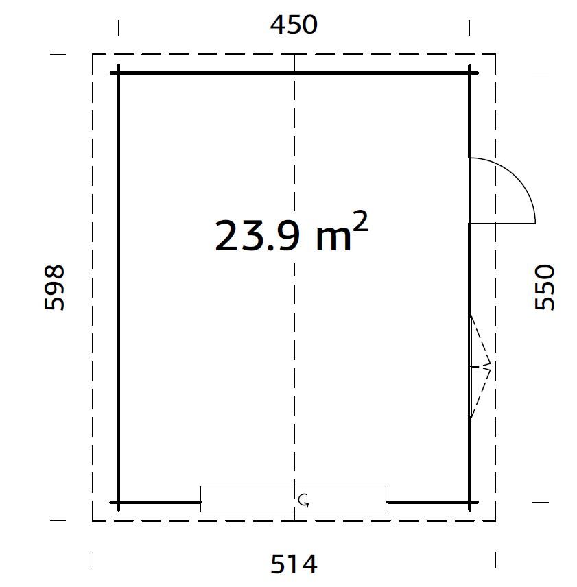 Palmako Holzgarage Roger 23,9 m² mit Sektionaltor