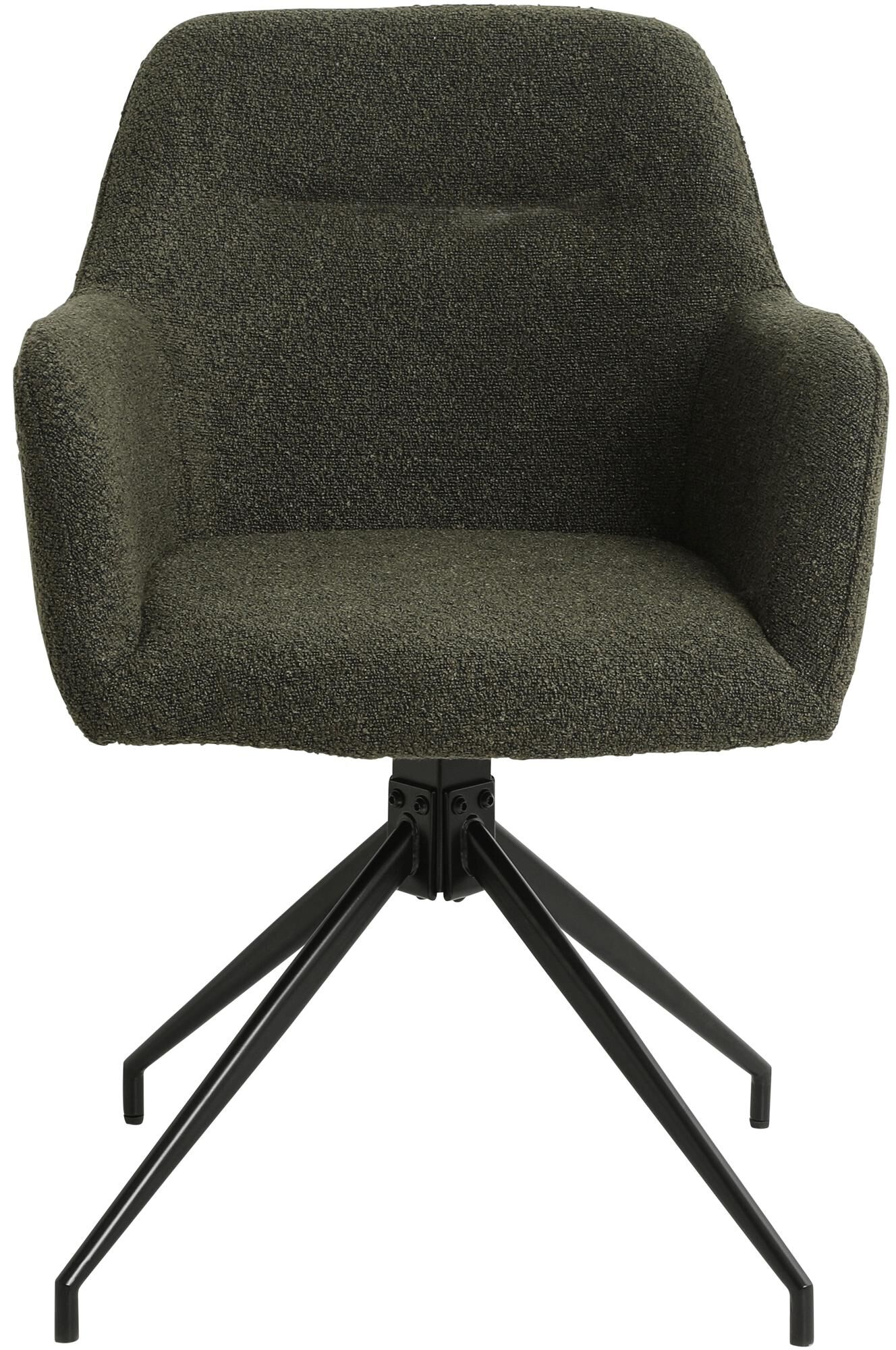 Esszimmerstuhl Merlinda Stoff Teddy, dunkelgrün