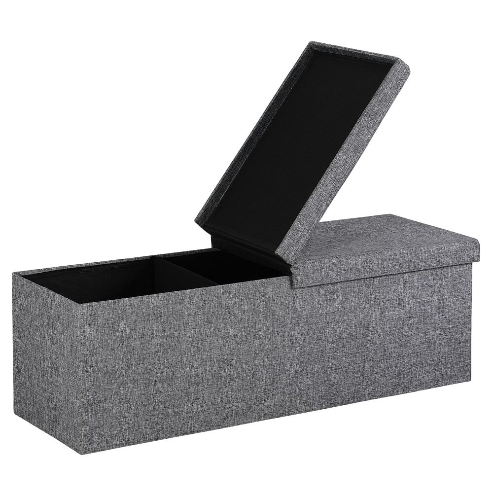 Sitzbank Dunkelgrau 115x38x38cm mit Klappdeckel