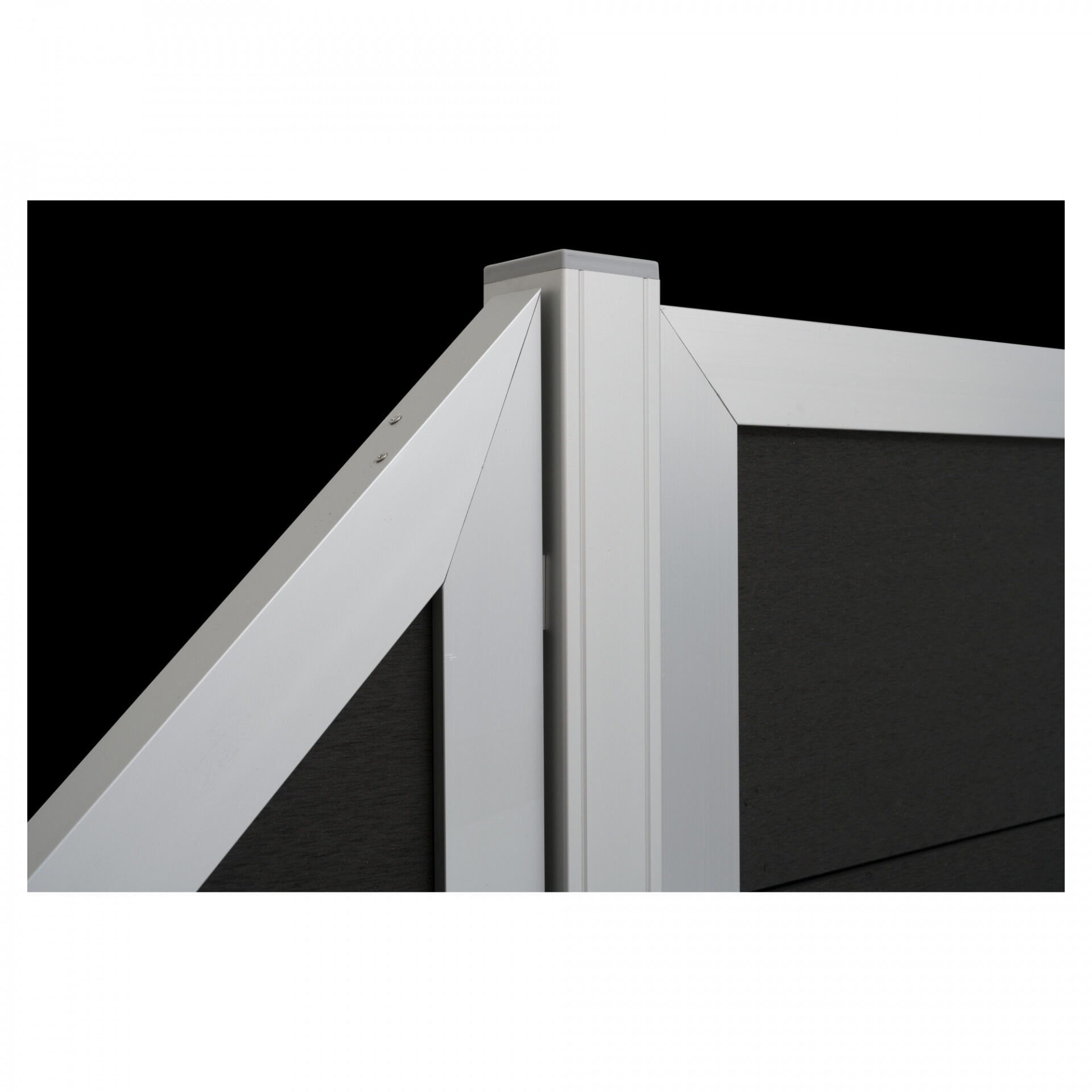 MALÖ-Serie anthrazit, 180 x 180 cm, WPC-Zaun, ALU-Rahmen silber