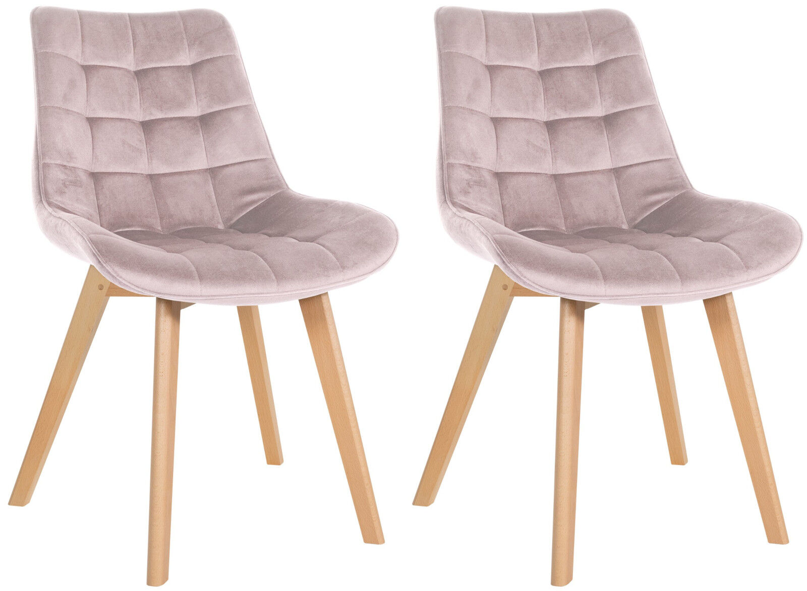 2er Set Stühle Brook Samt, pink