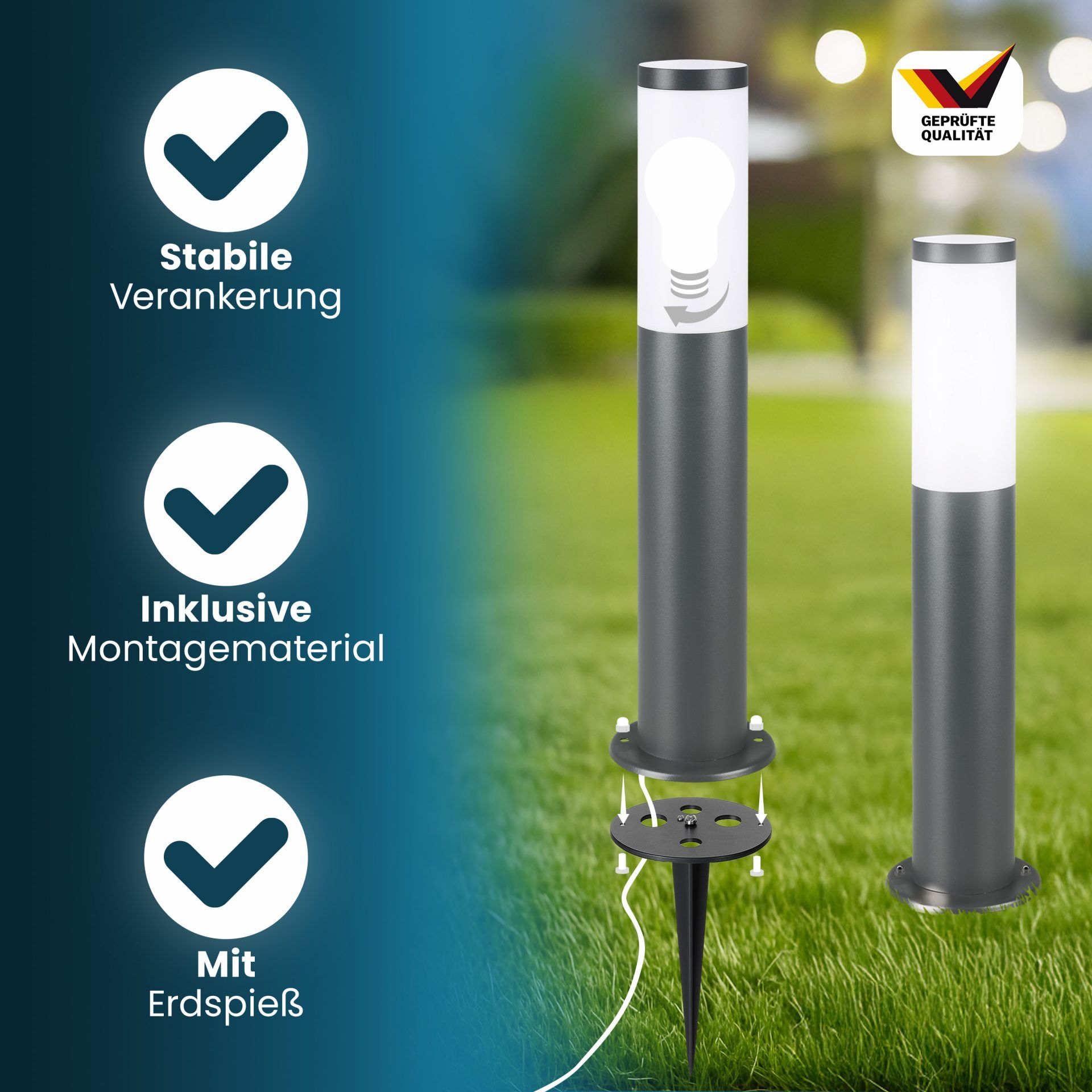 Wegeleuchte Dahlia Anthrazit