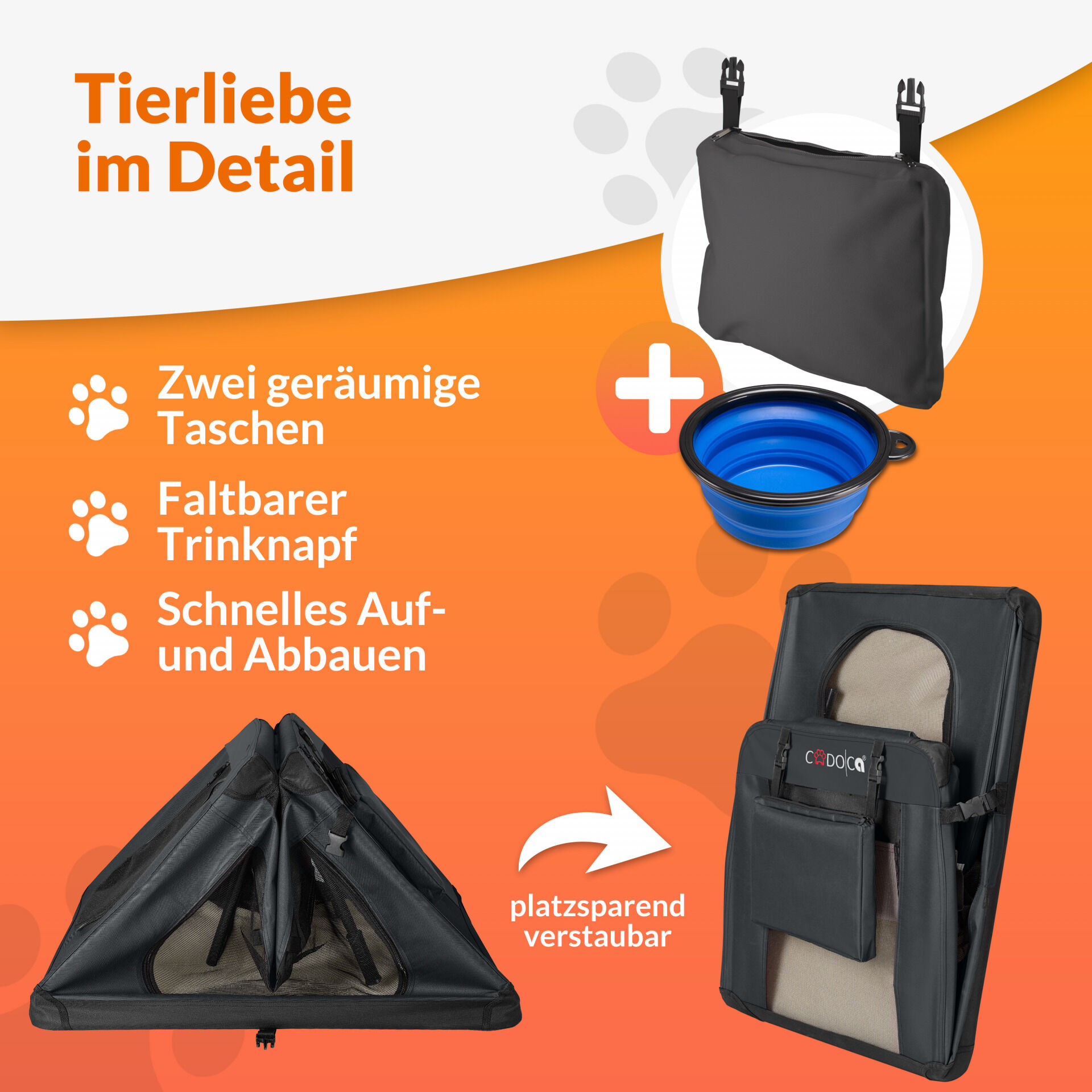 Hundebox faltbar M 60x42x44cm Anthrazit