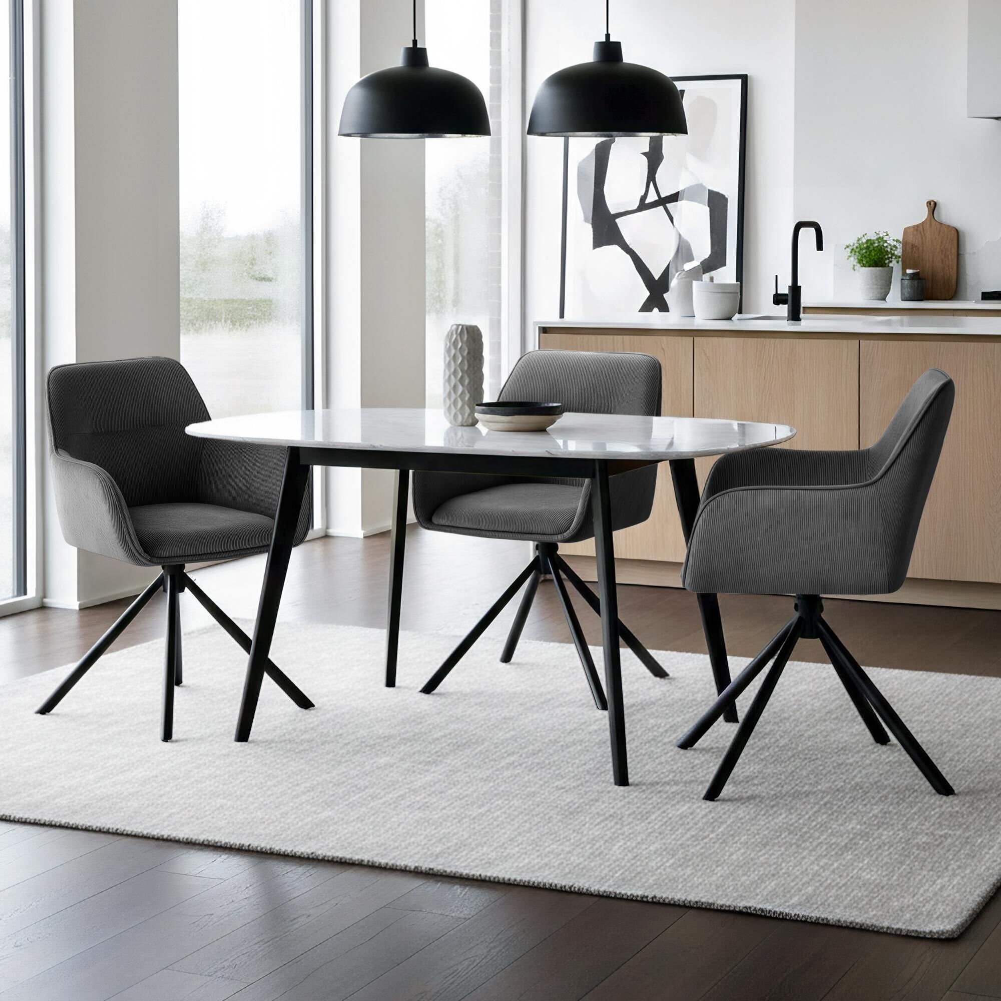 Stuhl Tipton Cord, grau