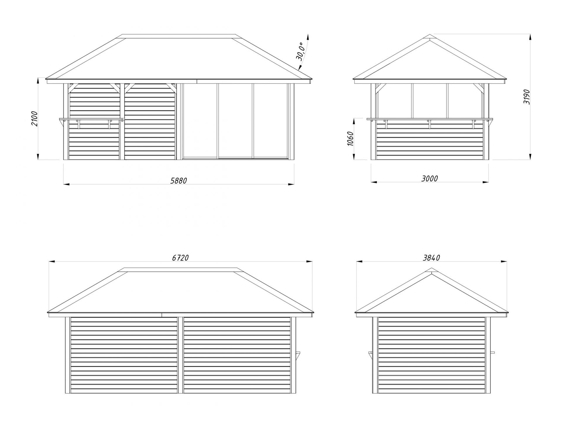 Palmako Pavillon Bianca 16,6 m2 Set 207 Slide