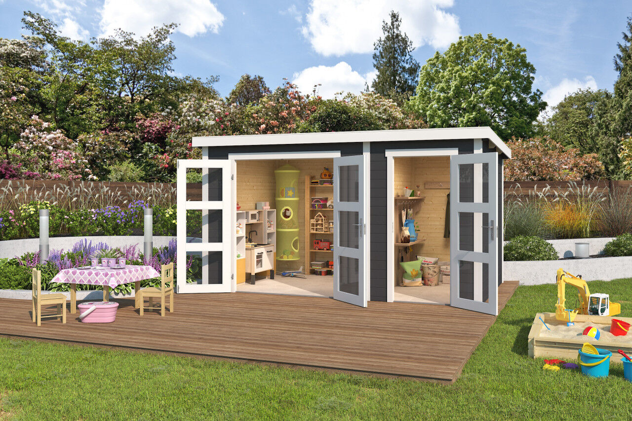 Lasita Maja Flachdach Gartenhaus Zambezi XL