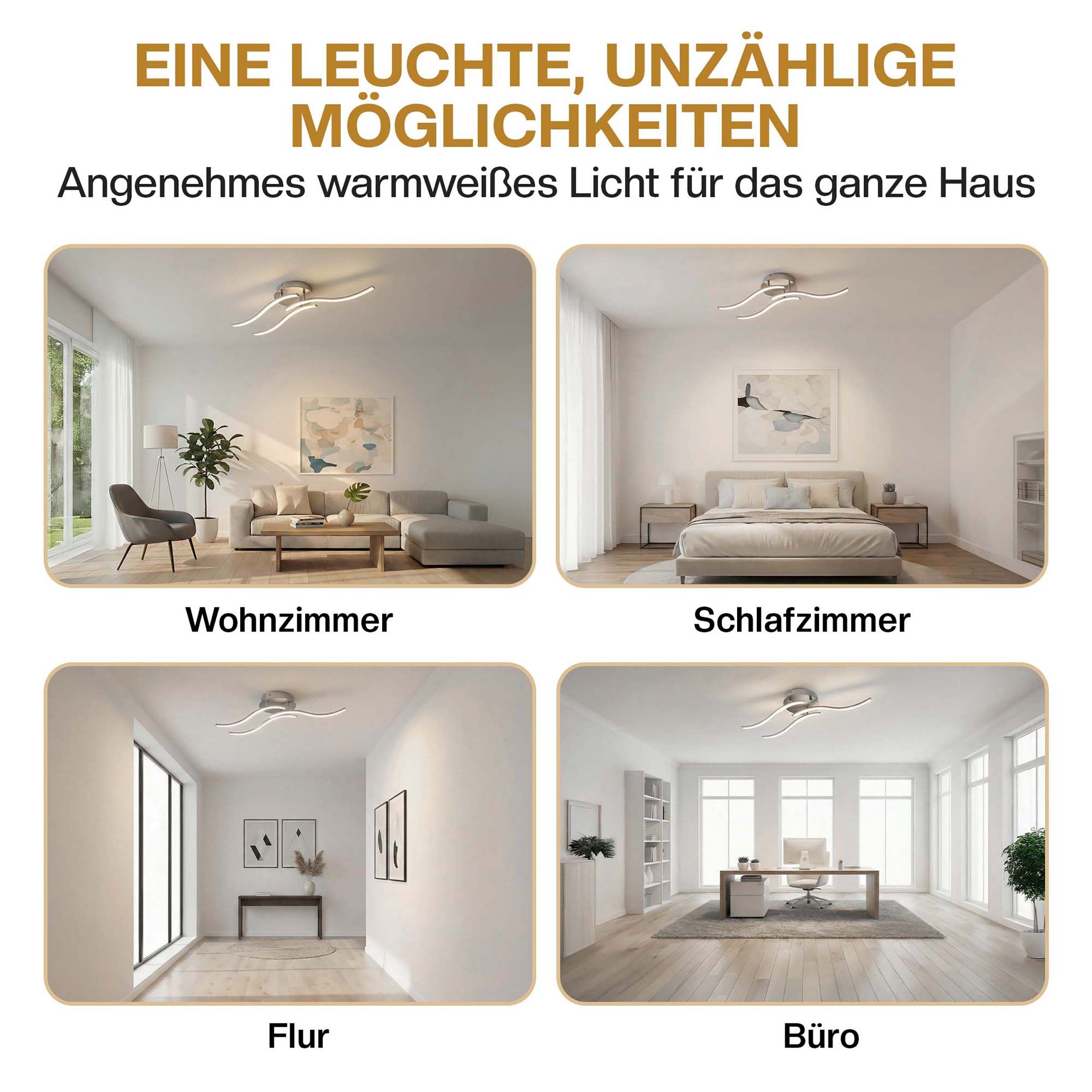 LED Deckenleuchte Tripple bolge 3-flammig