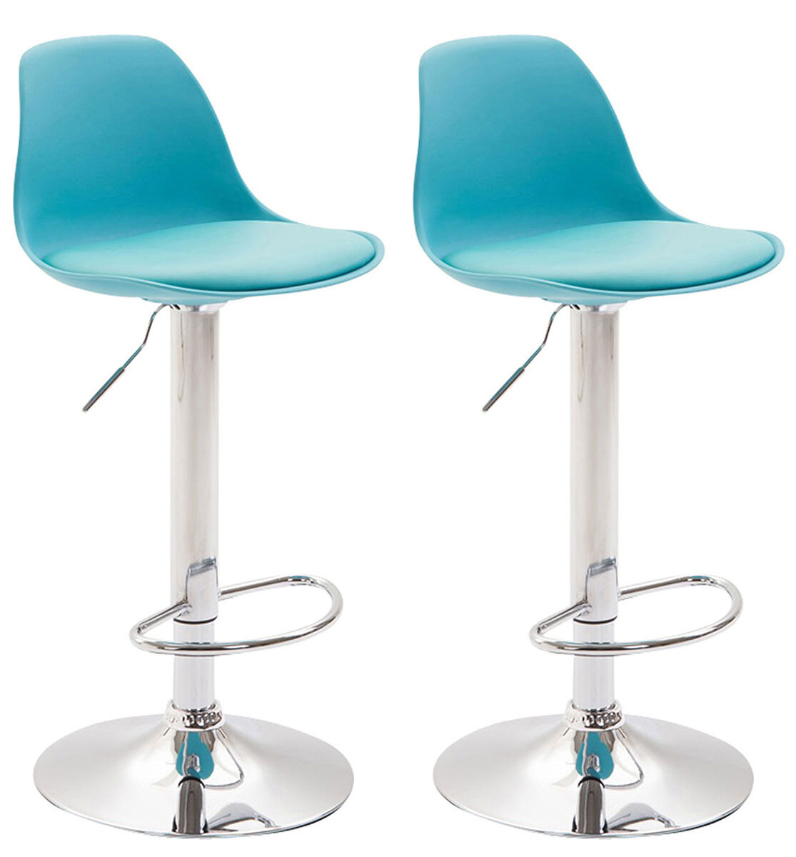2er Set Barhocker Kiel Kunststoff chrom, blau