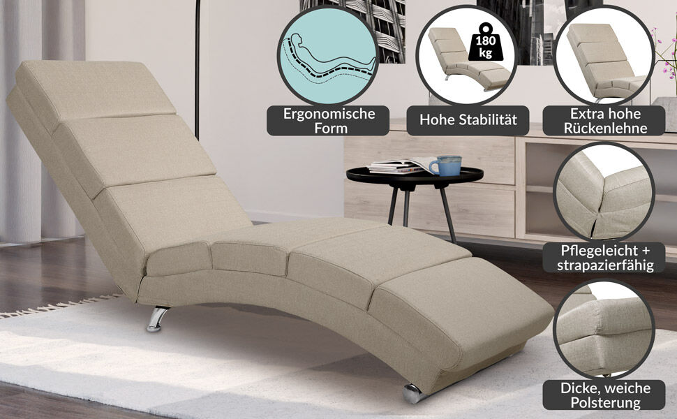 Relaxliege London Sand Webstoff