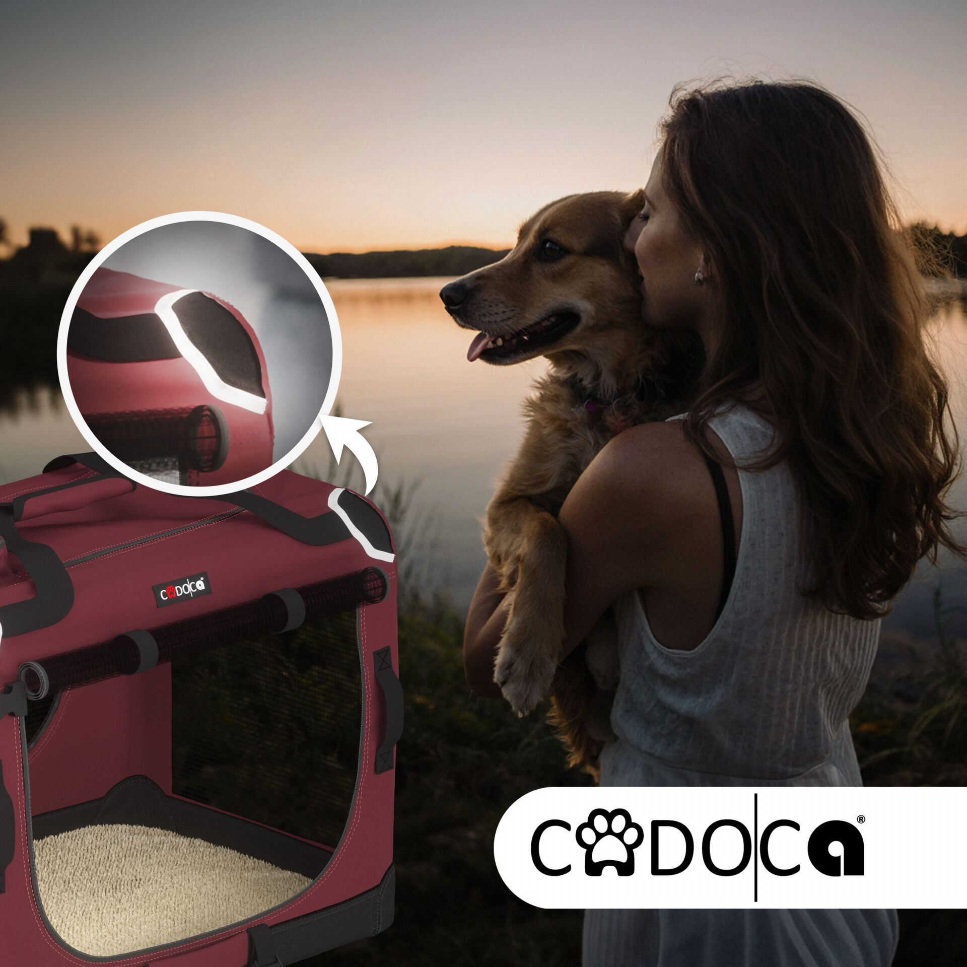 Hundebox faltbar L 70x52x50cm Dunkelrot