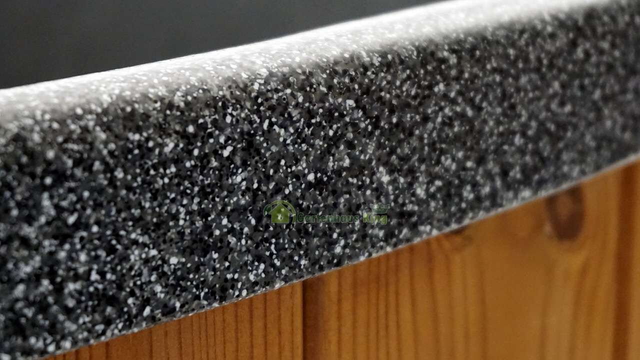Badebottich Einsatz Detailaufnahme Rand schwarz-granit